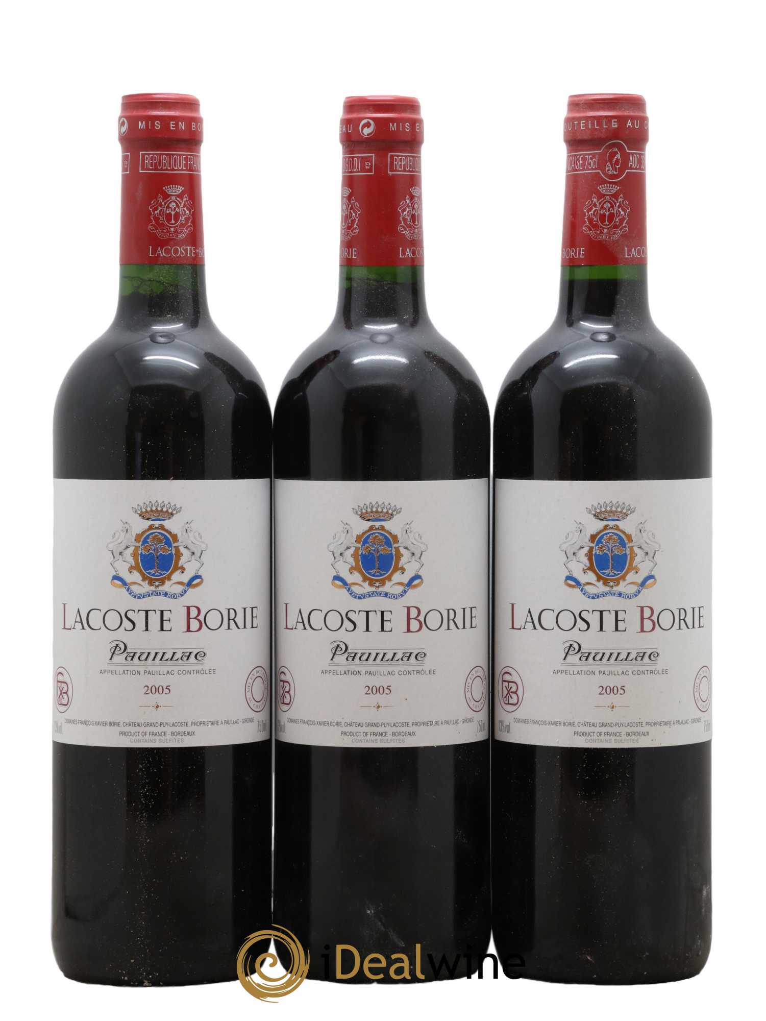 Lacoste Borie 2005 - Lot de 3 bouteilles - 0