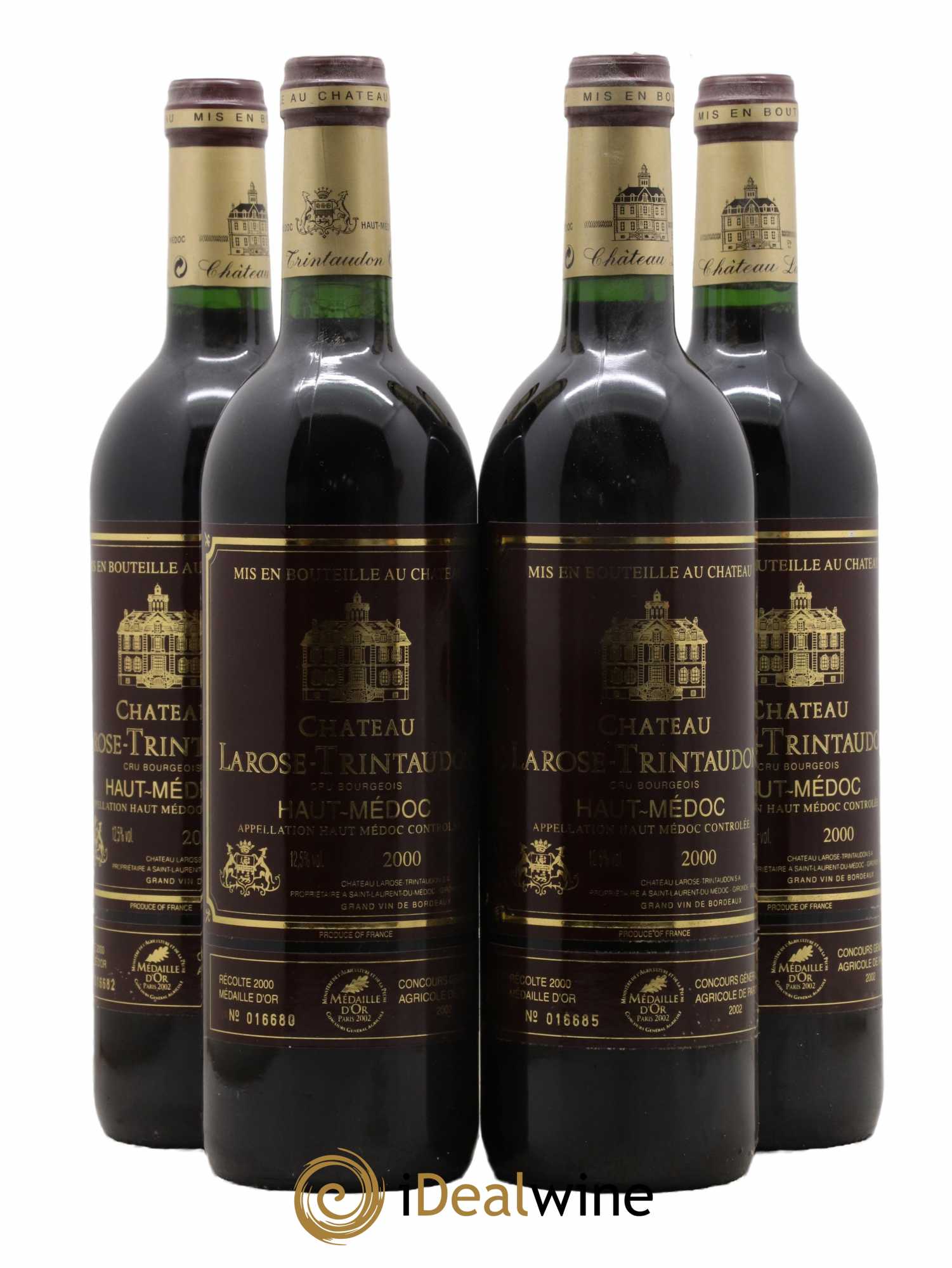 Château Larose Trintaudon Cru Bourgeois 2000 - Lot de 4 bouteilles - 0
