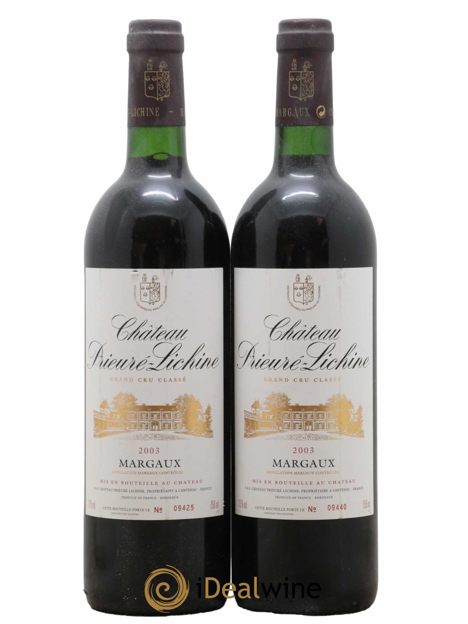 Château Prieuré Lichine 4ème Grand Cru Classé 2003 - Lot de 2 bouteilles - 0