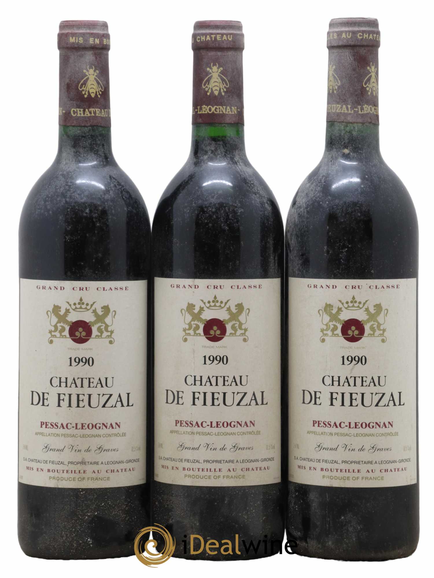 Château de Fieuzal Cru Classé de Graves 1990 - Lot de 3 bouteilles - 0