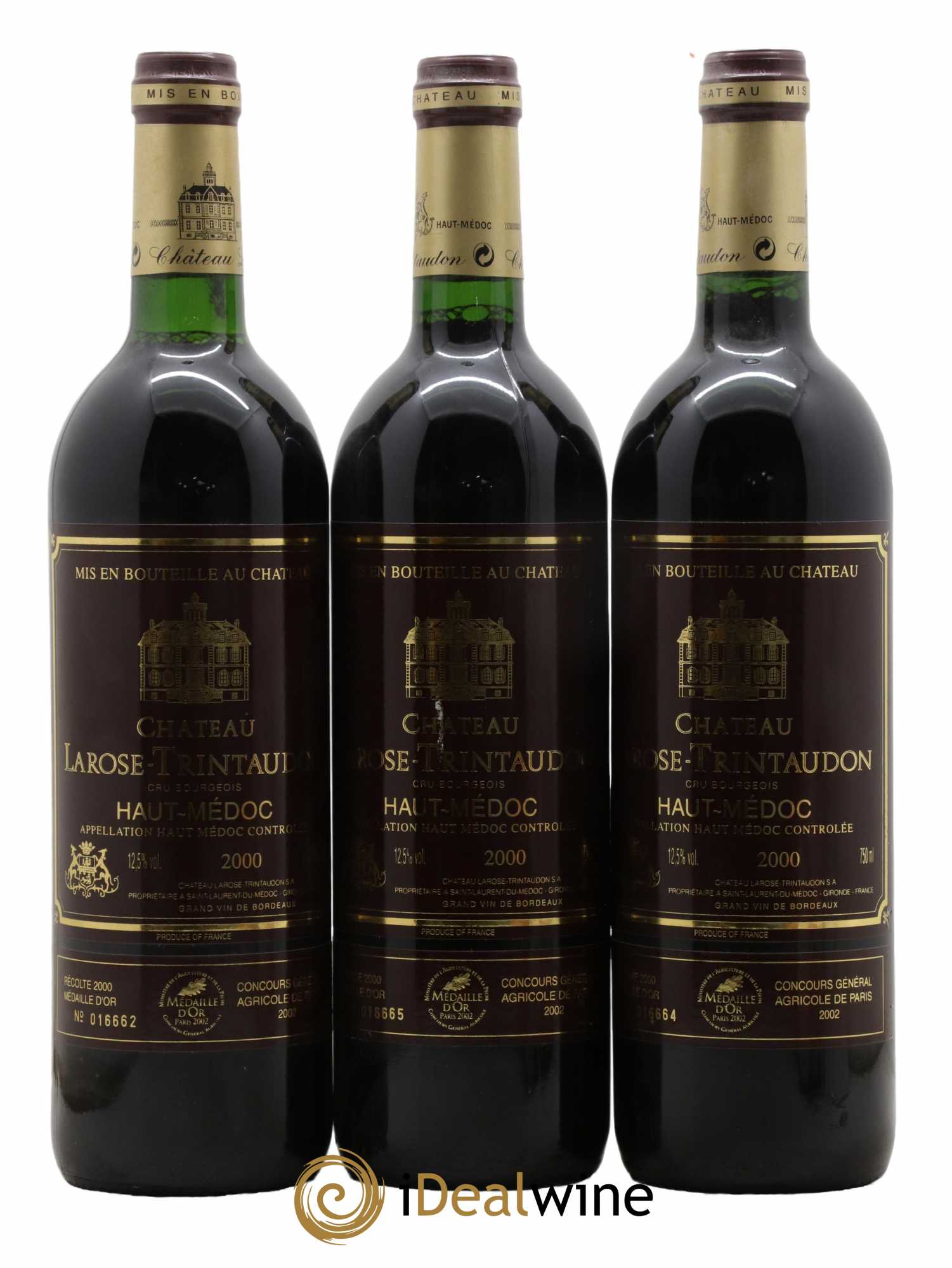 Château Larose Trintaudon Cru Bourgeois 2000 - Lot de 3 bouteilles - 0
