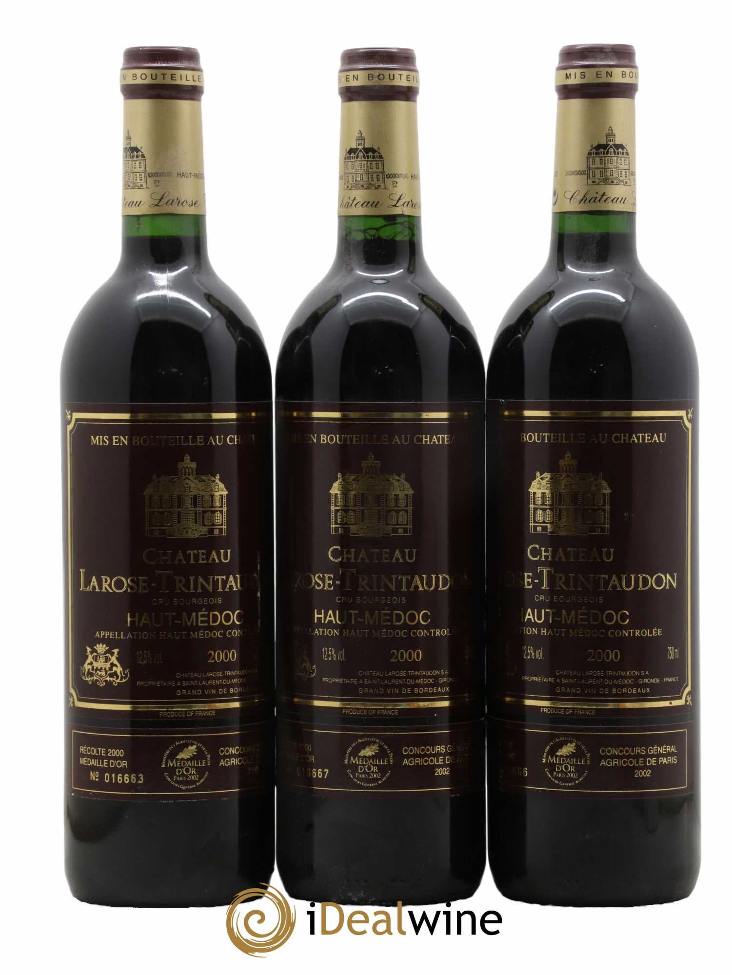 Château Larose Trintaudon Cru Bourgeois 2000 - Lot de 3 bouteilles - 0