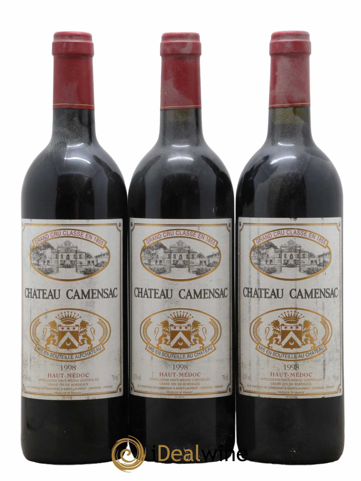 Château Camensac 5ème Grand Cru Classé 1998 - Lot de 3 bouteilles - 0