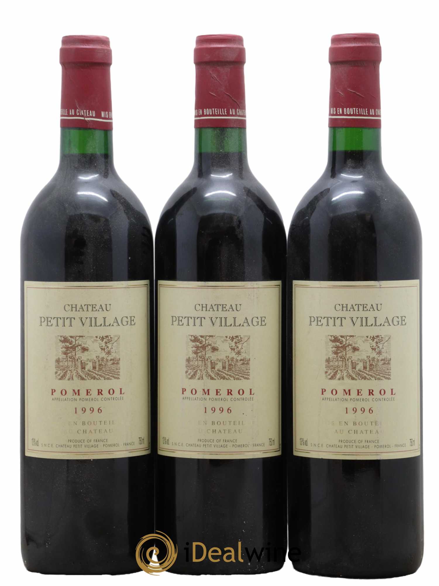 Château Petit Village 1996 - Lot de 3 bouteilles - 0