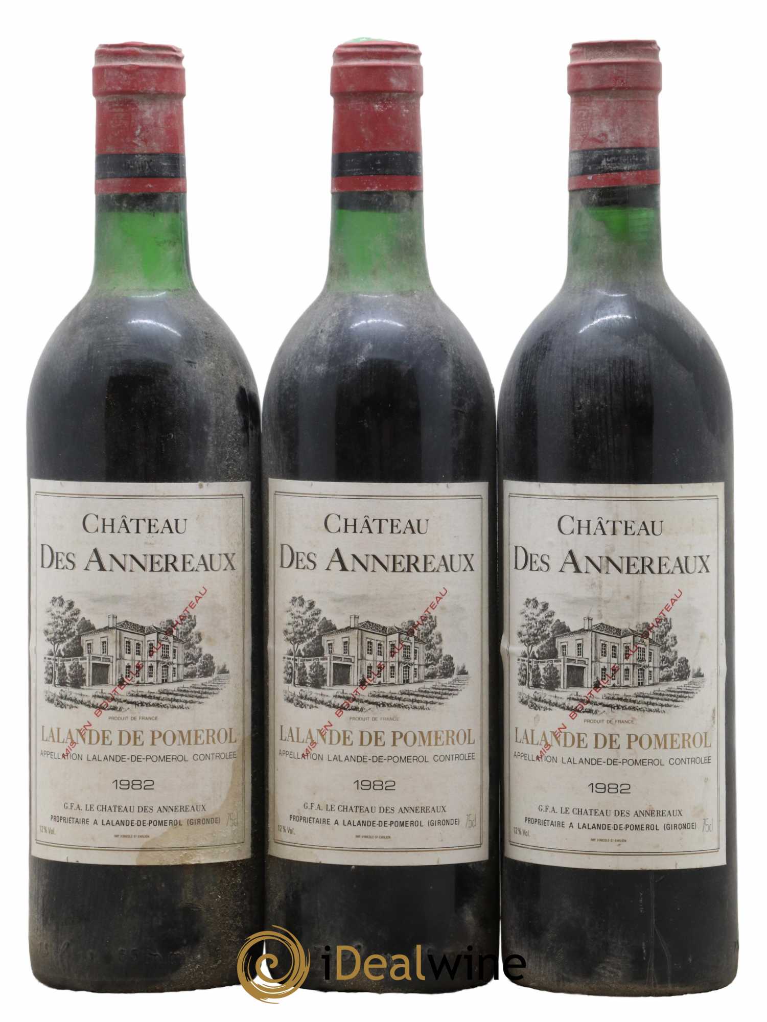 Château Annereaux 1982 - Lot de 3 bouteilles - 0