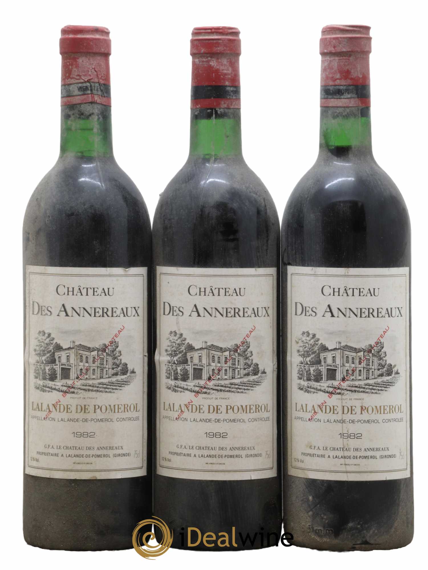 Château Annereaux 1982 - Lot de 3 bouteilles - 0