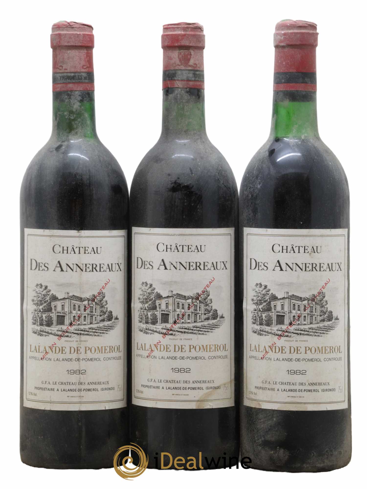 Château Annereaux 1982 - Lot de 3 bouteilles - 0