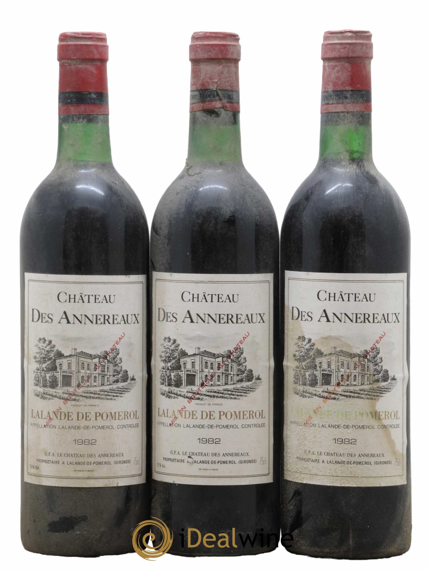 Château Annereaux 1982 - Lot de 3 bouteilles - 0