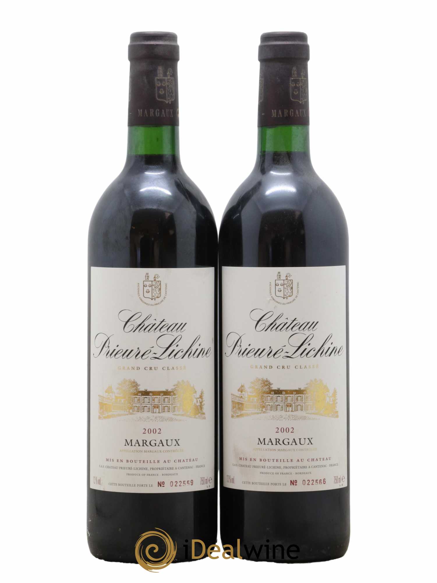 Château Prieuré Lichine 4ème Grand Cru Classé 2002 - Lot de 2 bouteilles - 0