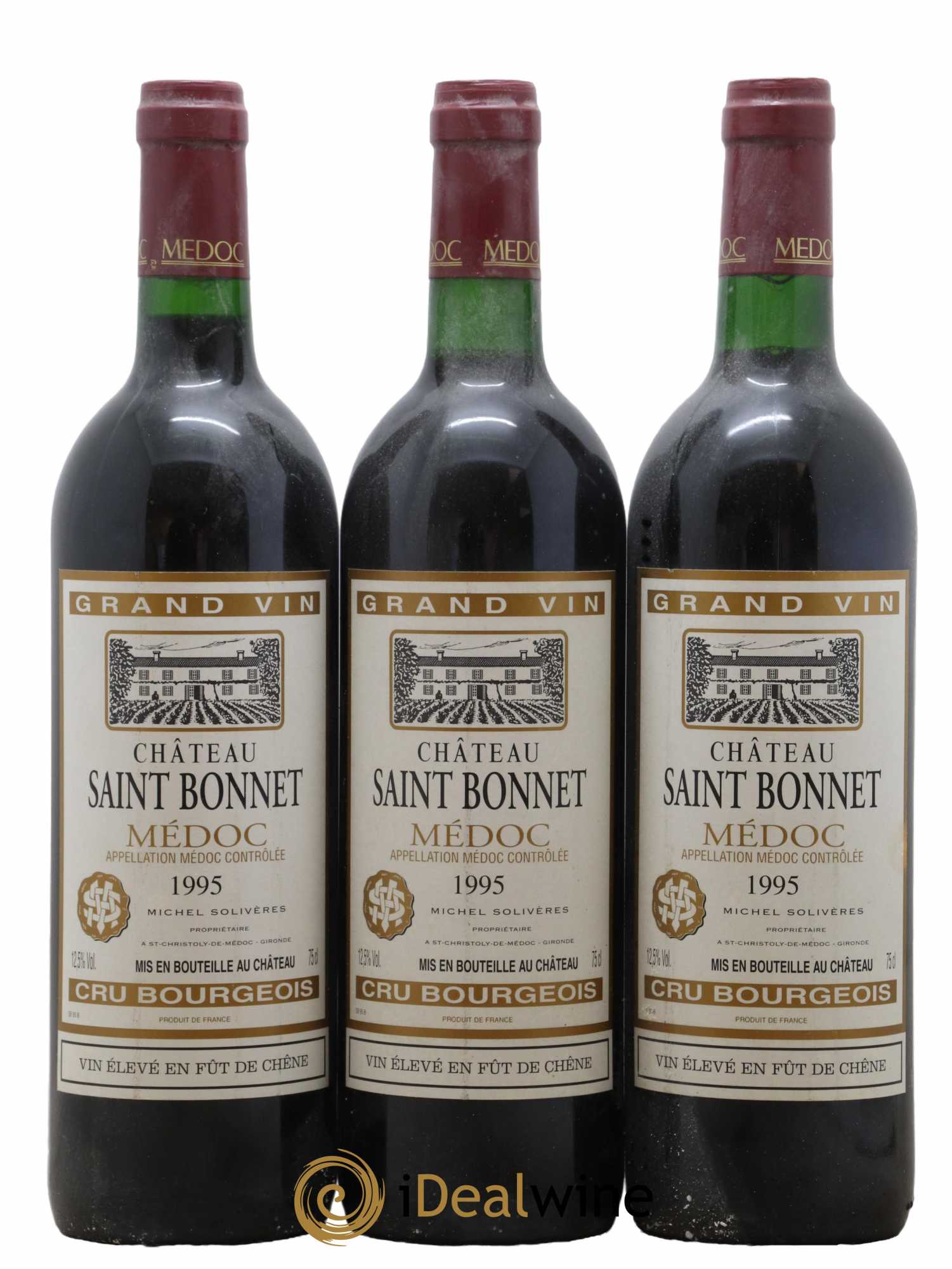 Château Saint-Bonnet Cru Bourgeois 1995 - Lot de 3 bouteilles - 0