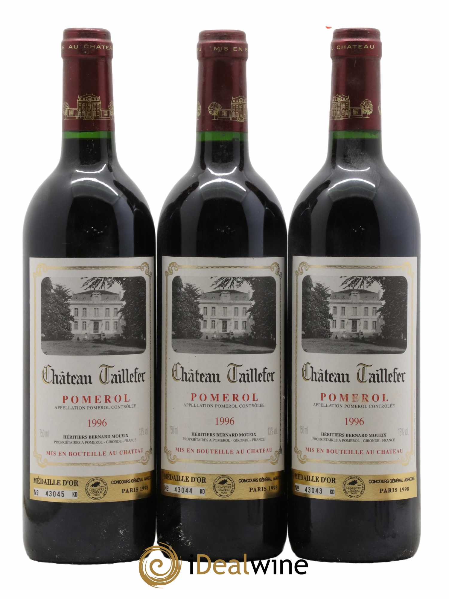 Château Taillefer 1996 - Lot de 3 bouteilles - 0
