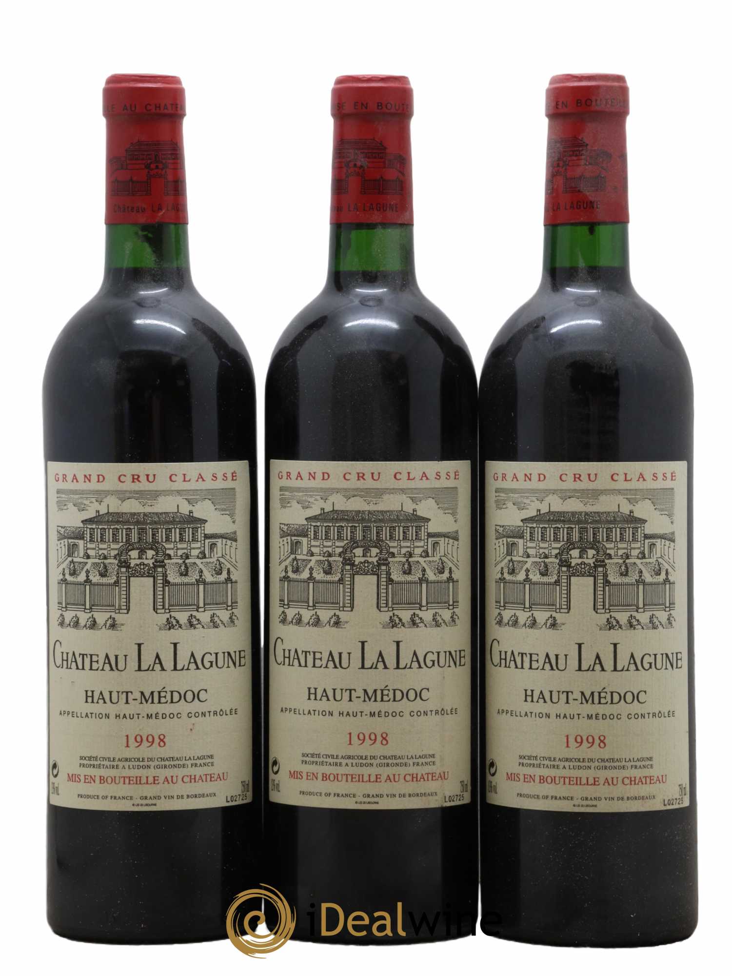 Château la Lagune 3ème Grand Cru Classé 1998 - Lot de 3 bouteilles - 0