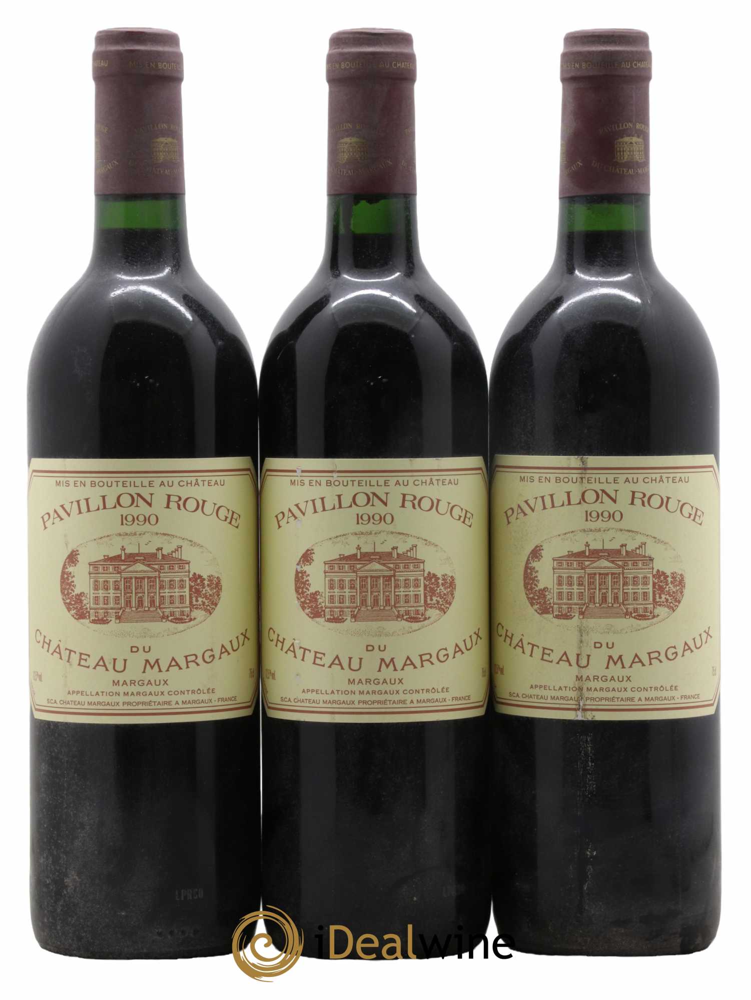Pavillon Rouge du Château Margaux Second Vin 1990 - Lot de 3 bouteilles - 0