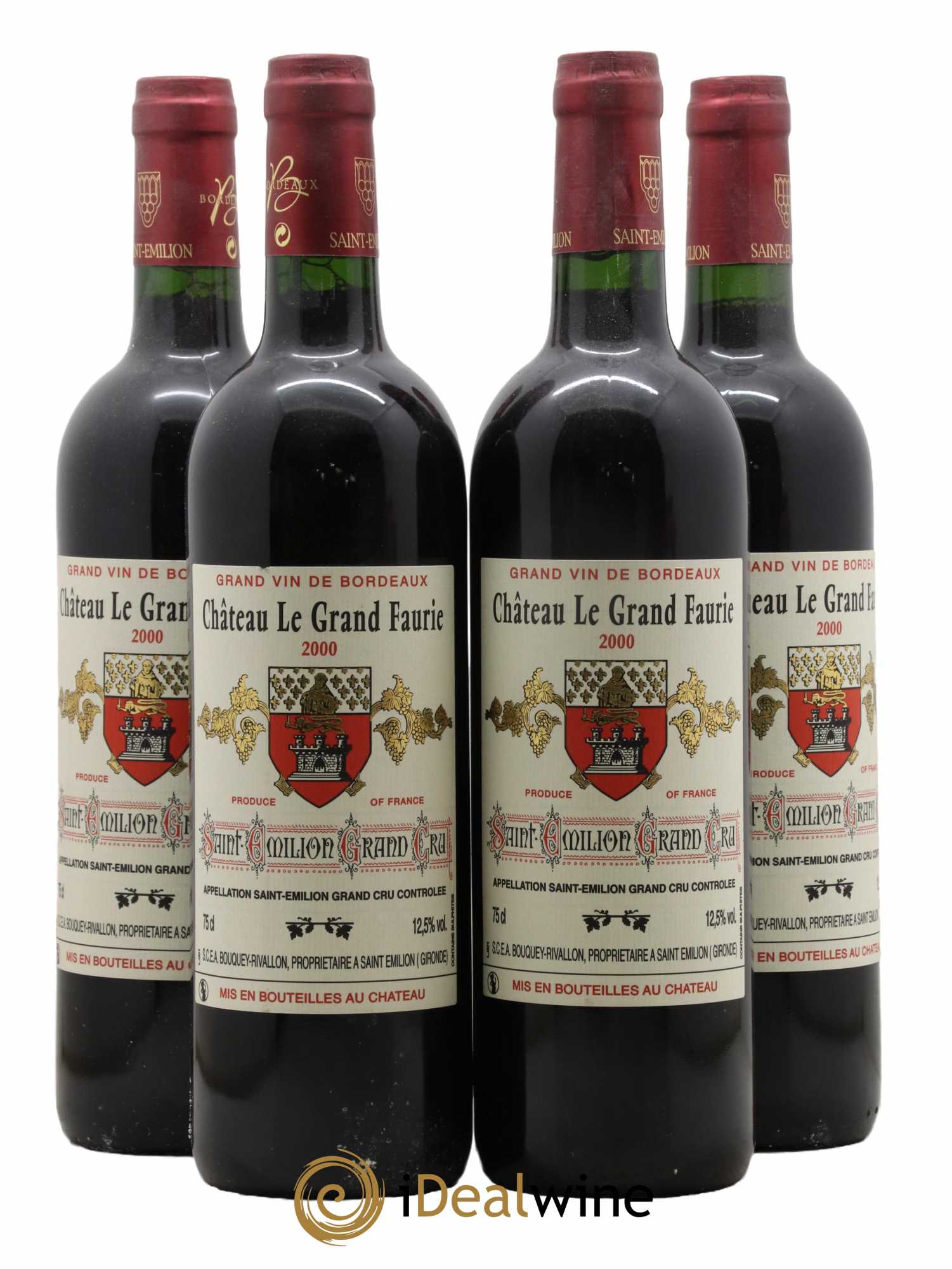 Saint-Émilion Grand Cru Château Le Grand Faurie 2000 - Lot de 4 bouteilles - 0