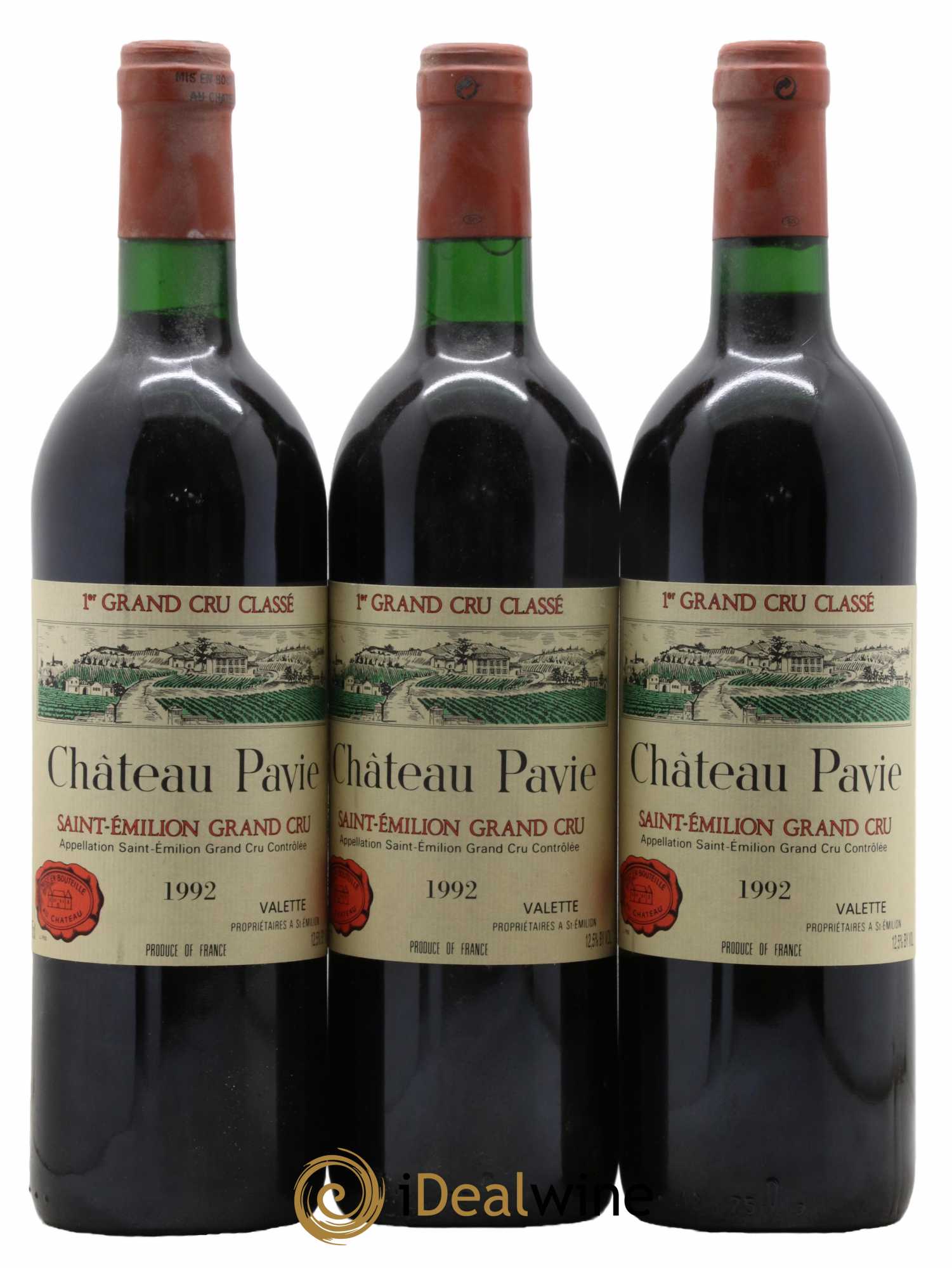 Château Pavie 1er Grand Cru Classé A 1992 - Lot of 3 bottles - 0
