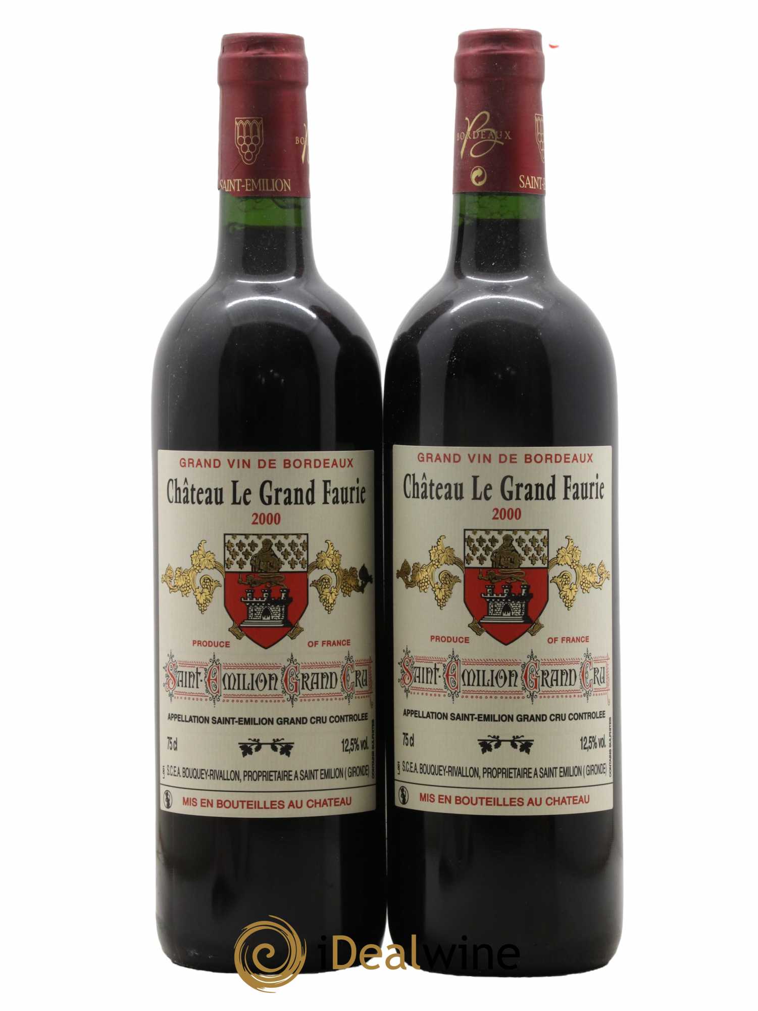 Saint-Émilion Grand Cru Château Le Grand Faurie 2000 - Lot de 2 bouteilles - 0