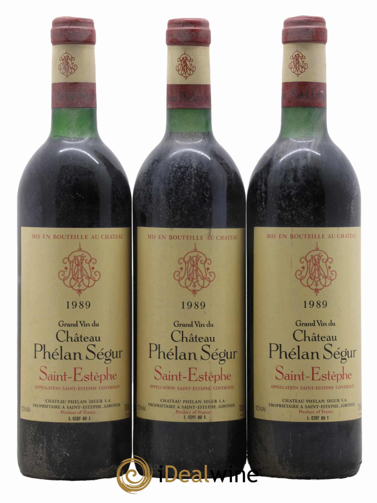 Château Phélan Ségur 1989 - Lot de 3 bouteilles - 0
