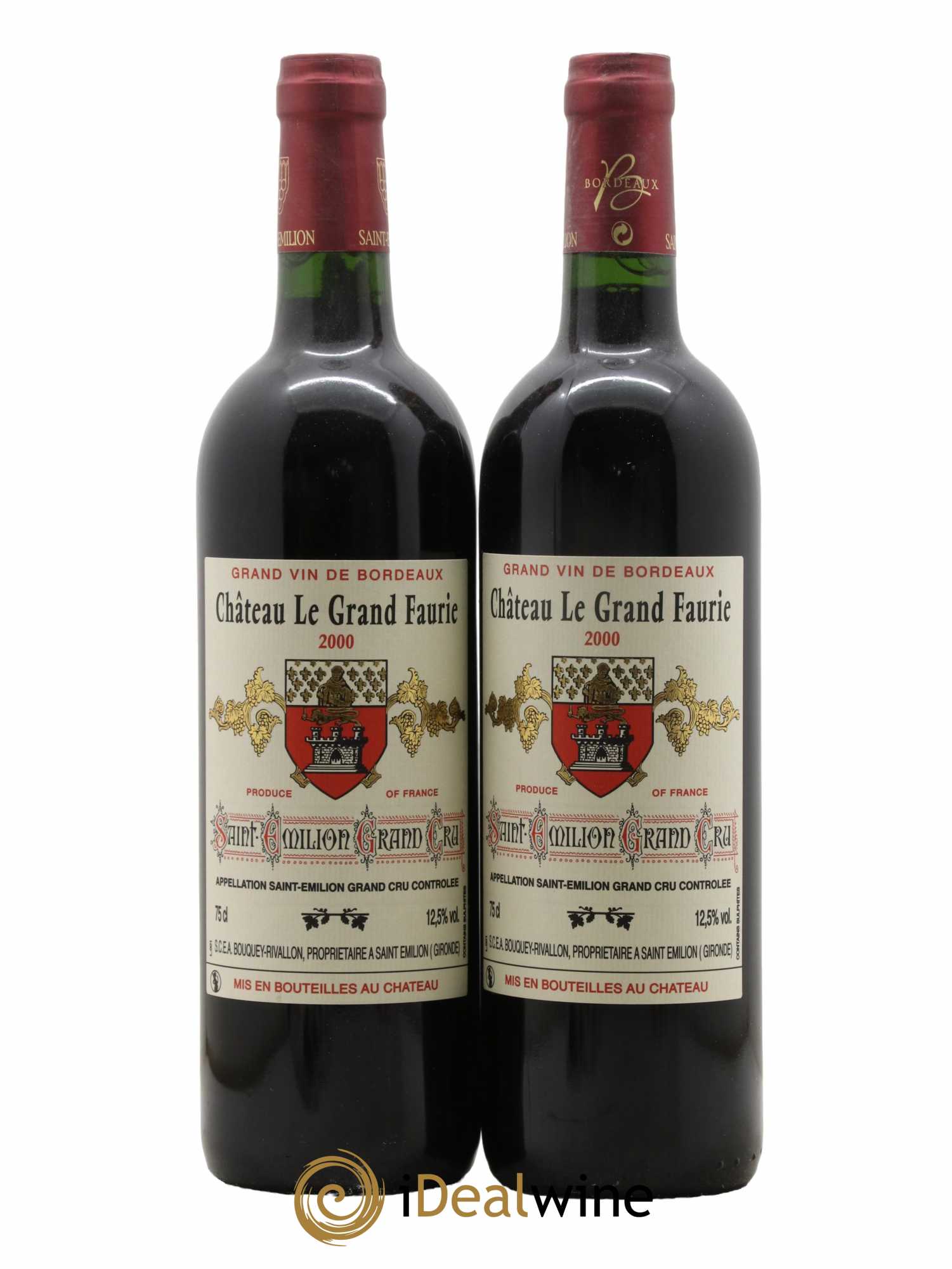 Saint-Émilion Grand Cru Château Le Grand Faurie 2000 - Lot de 2 bouteilles - 0