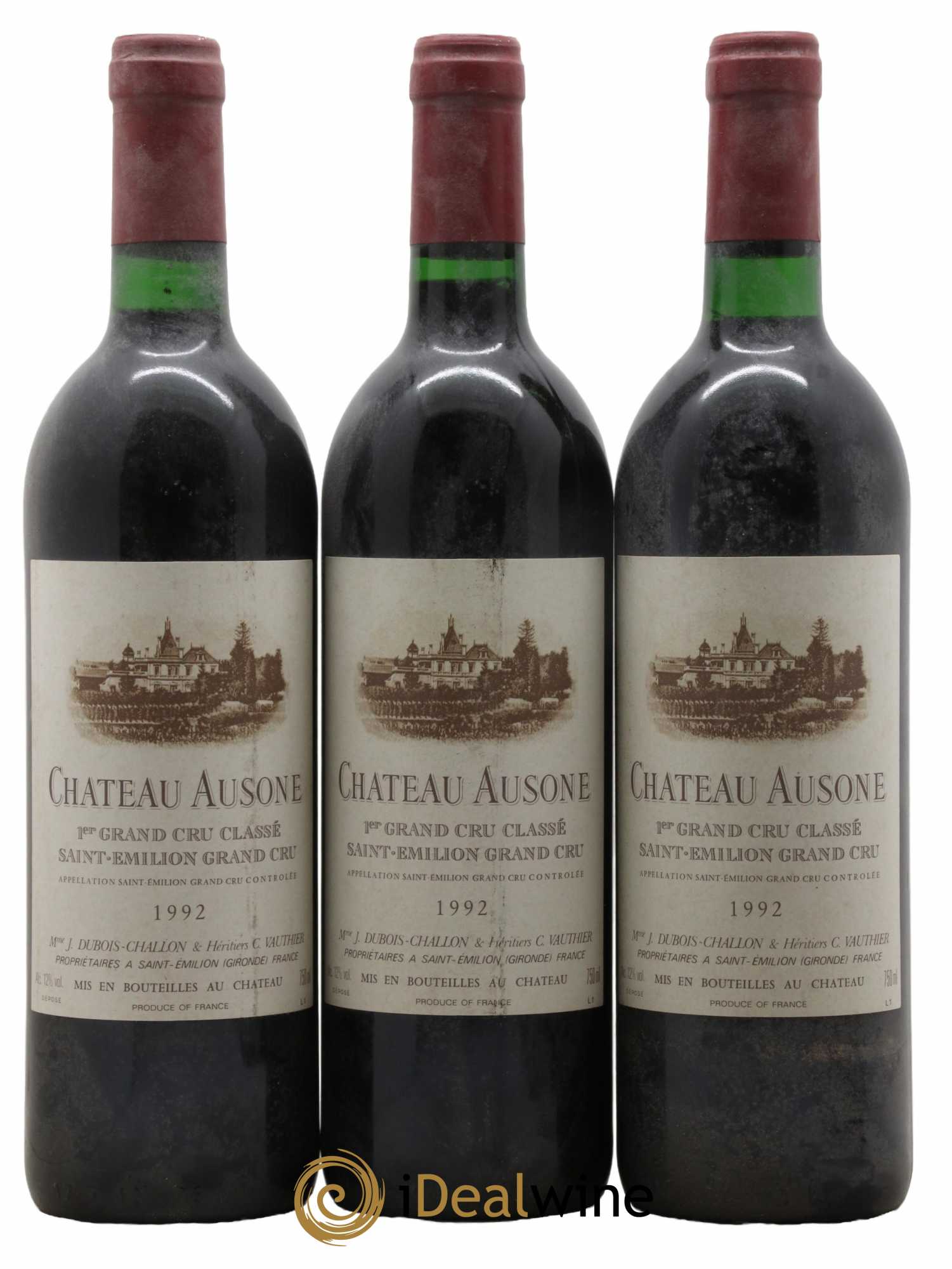 Château Ausone 1er Grand Cru Classé A 1992 - Lot de 3 bouteilles - 0