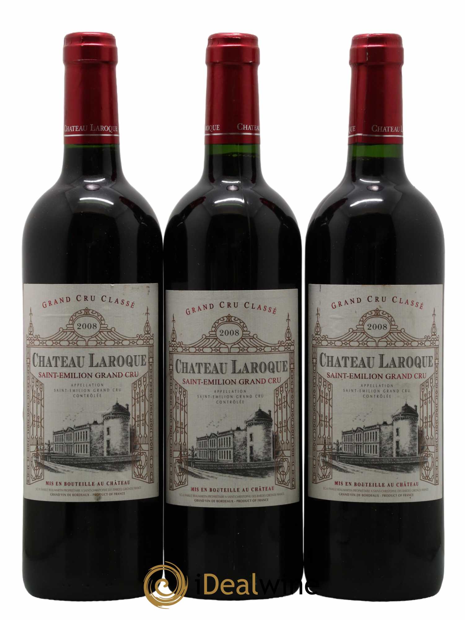 Château Laroque Grand Cru Classé 2008 - Lot de 3 bouteilles - 0