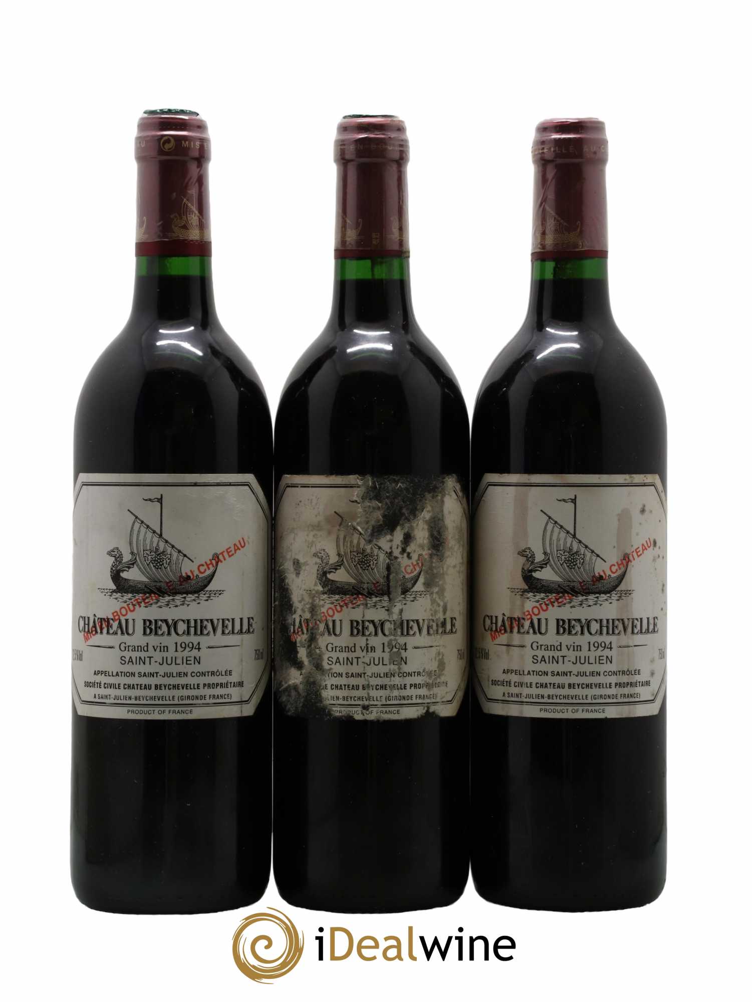 Château Beychevelle 4ème Grand Cru Classé 1994 - Lot de 3 bouteilles - 0