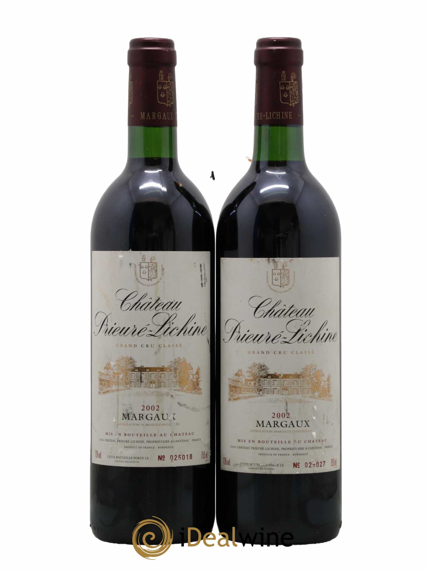 Château Prieuré Lichine 4ème Grand Cru Classé 2002 - Lot de 2 bouteilles - 0