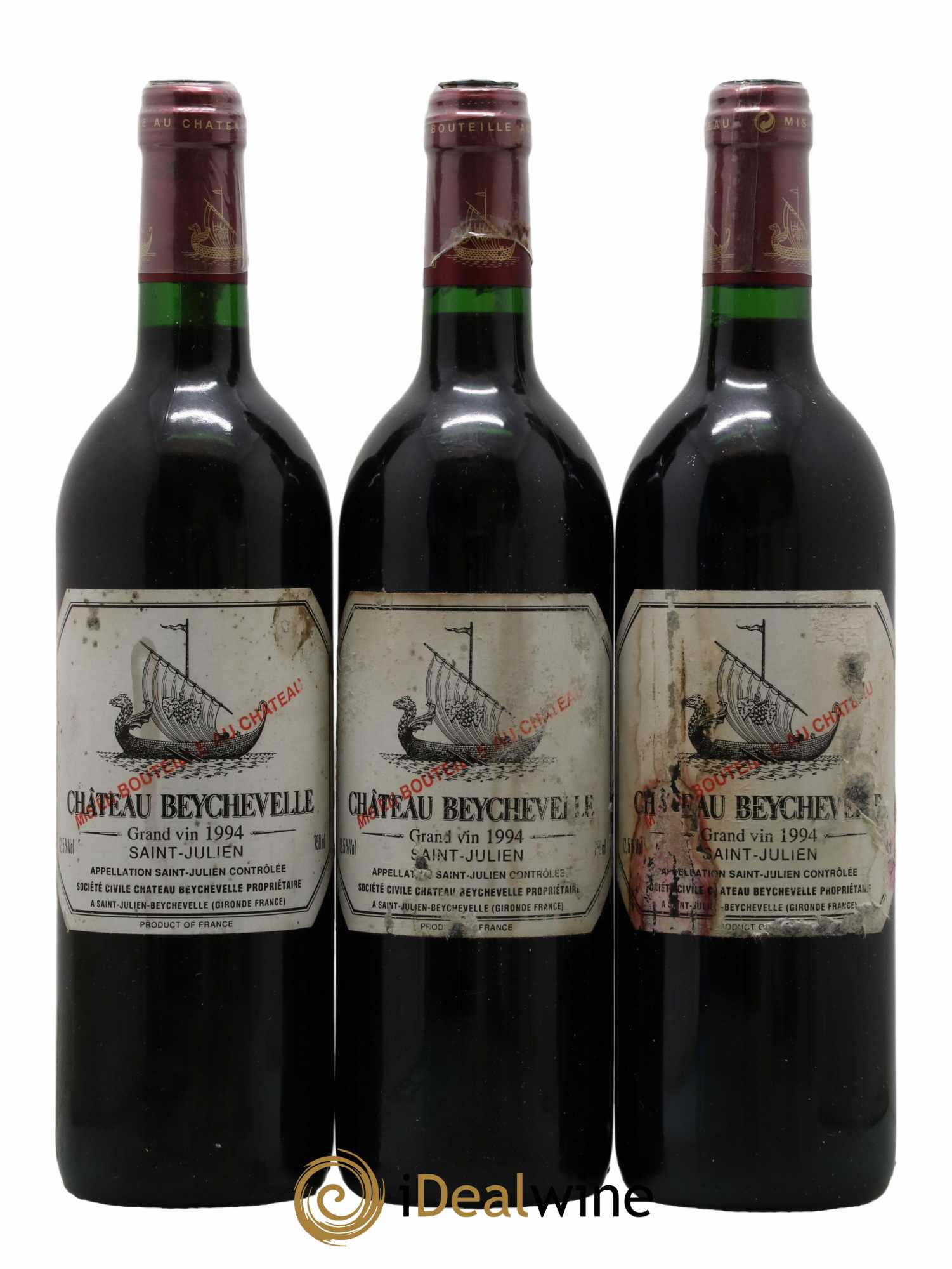 Château Beychevelle 4ème Grand Cru Classé 1994 - Lot de 3 bouteilles - 0