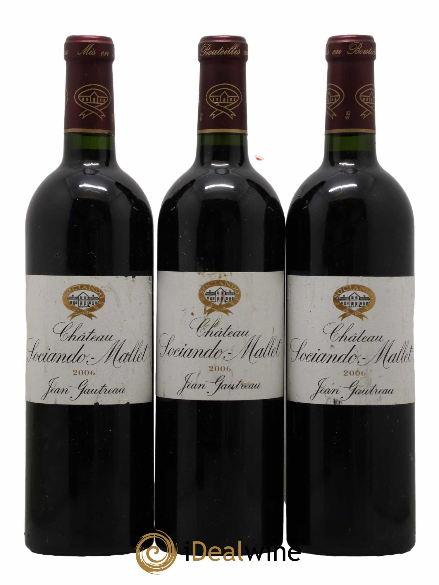 Château Sociando Mallet 2006 - Lot de 3 bouteilles - 0