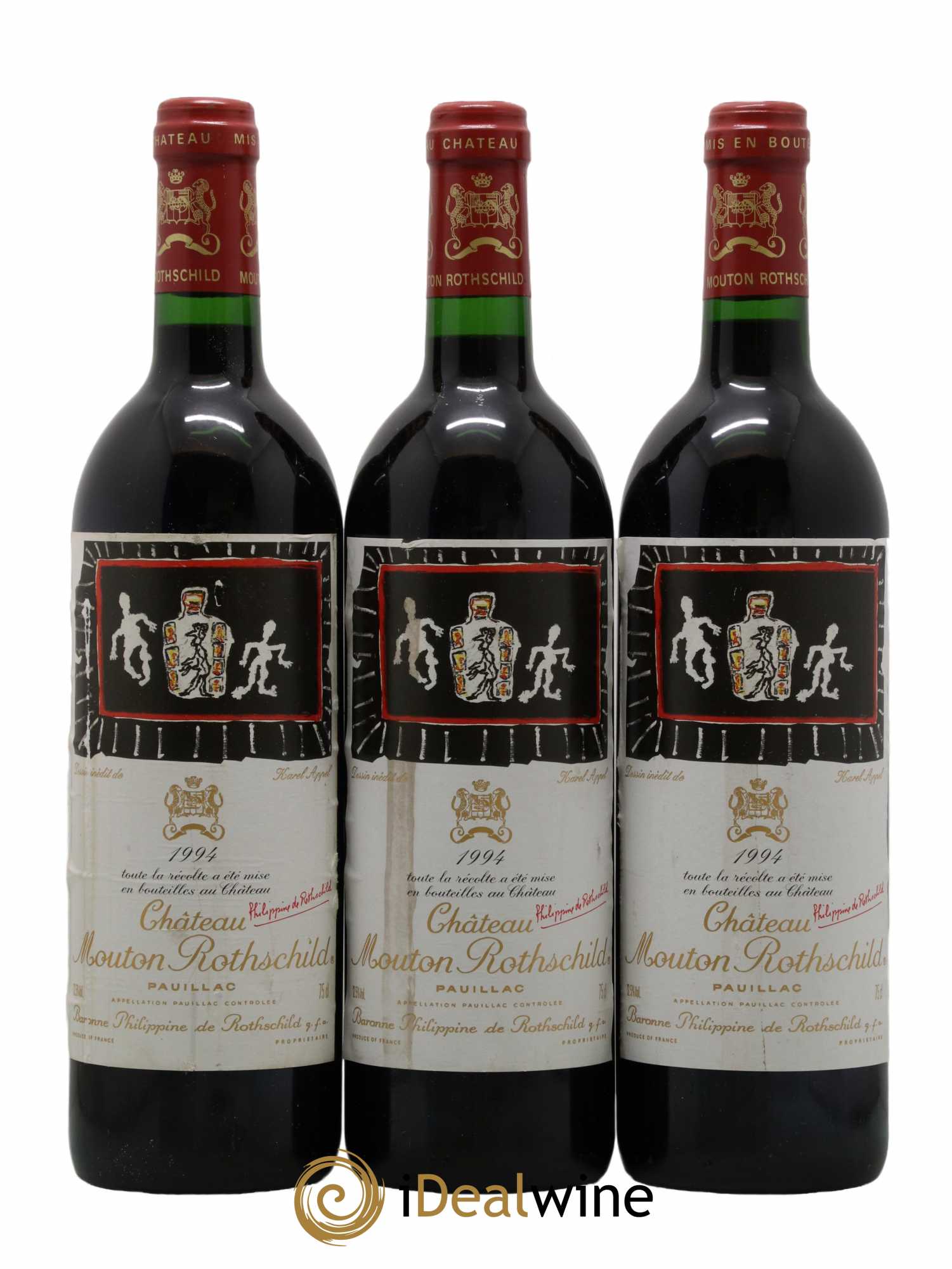 Château Mouton Rothschild 1er Grand Cru Classé 1994 - Lot de 3 bouteilles - 0
