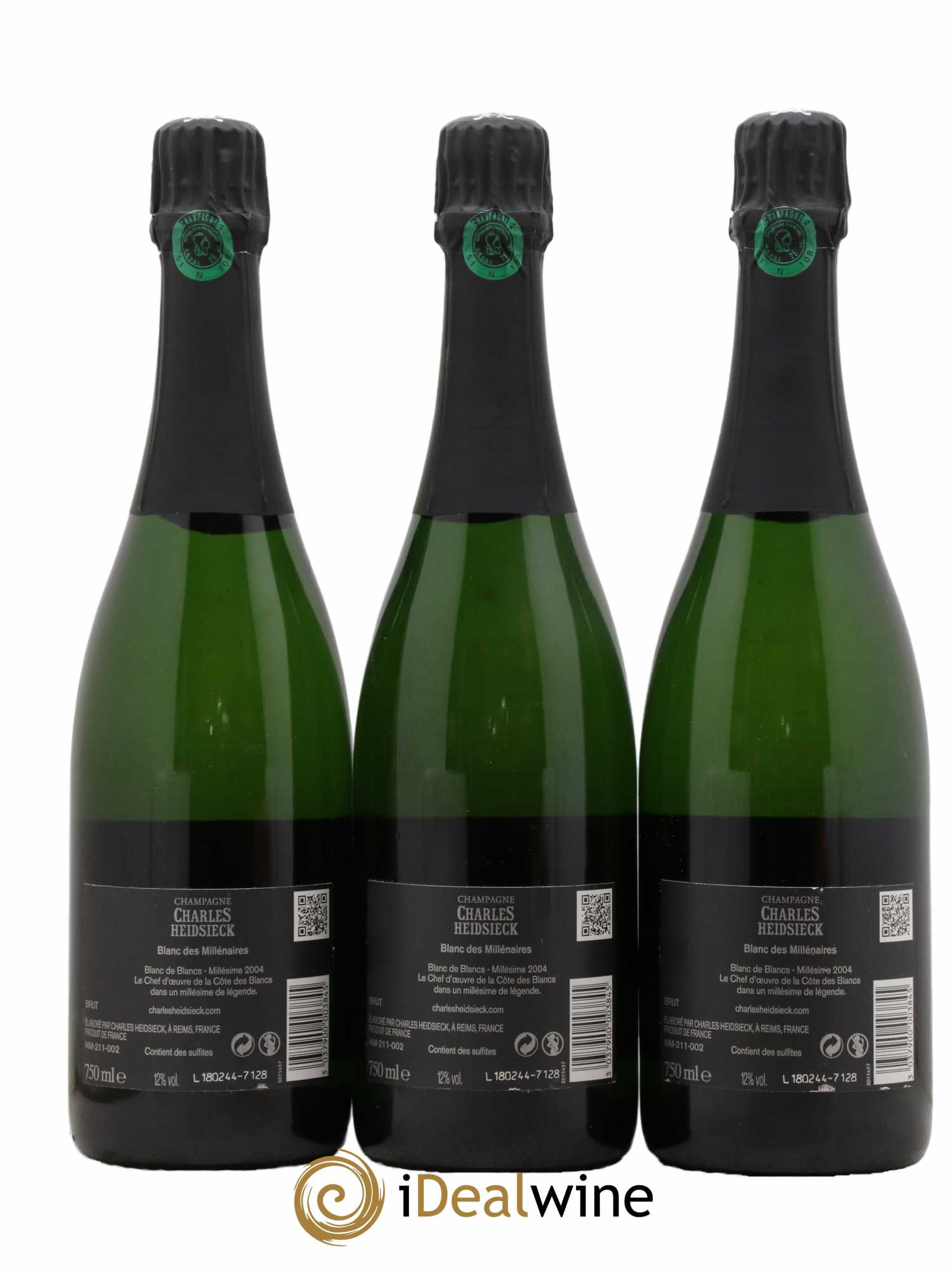 Blanc de Blancs Blanc des Millénaires Brut Charles Heidsieck 2004 - Lot de 3 bouteilles - 1