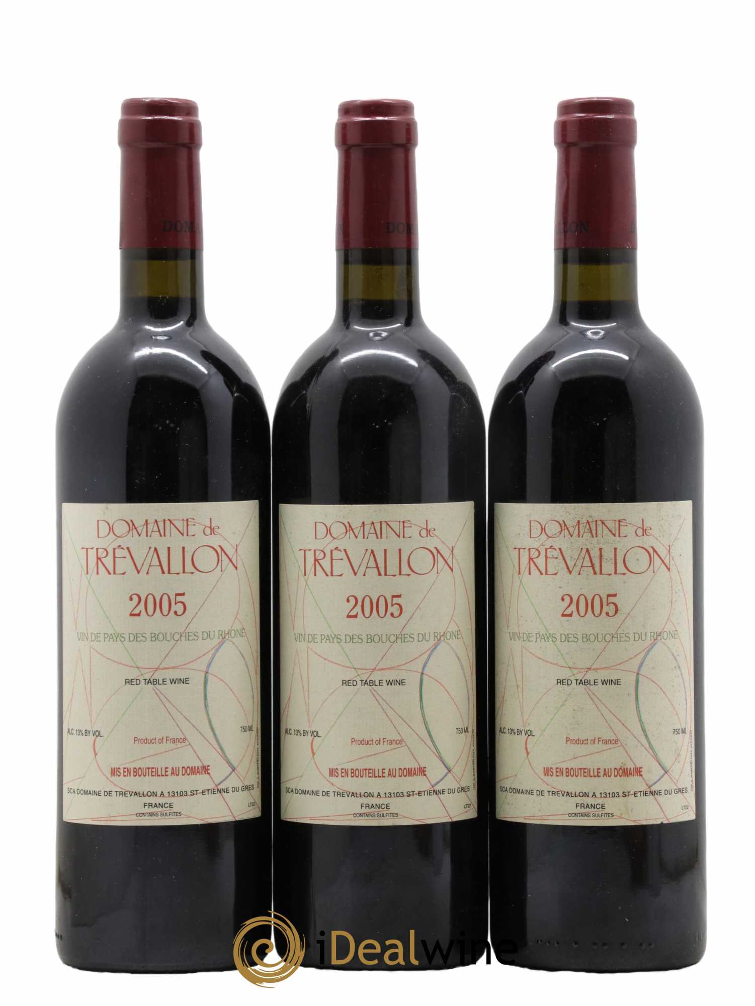 VDP Bouches du Rhône Trévallon (Domaine de) Eloi Dürrbach 2005 - Lot de 3 bouteilles - 0