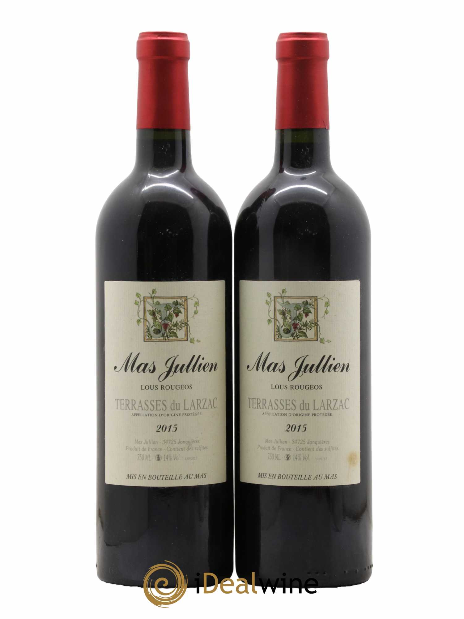 Terrasses du Larzac Mas Jullien Lous Rougeos Olivier Jullien 2015 - Lot de 2 bouteilles - 0