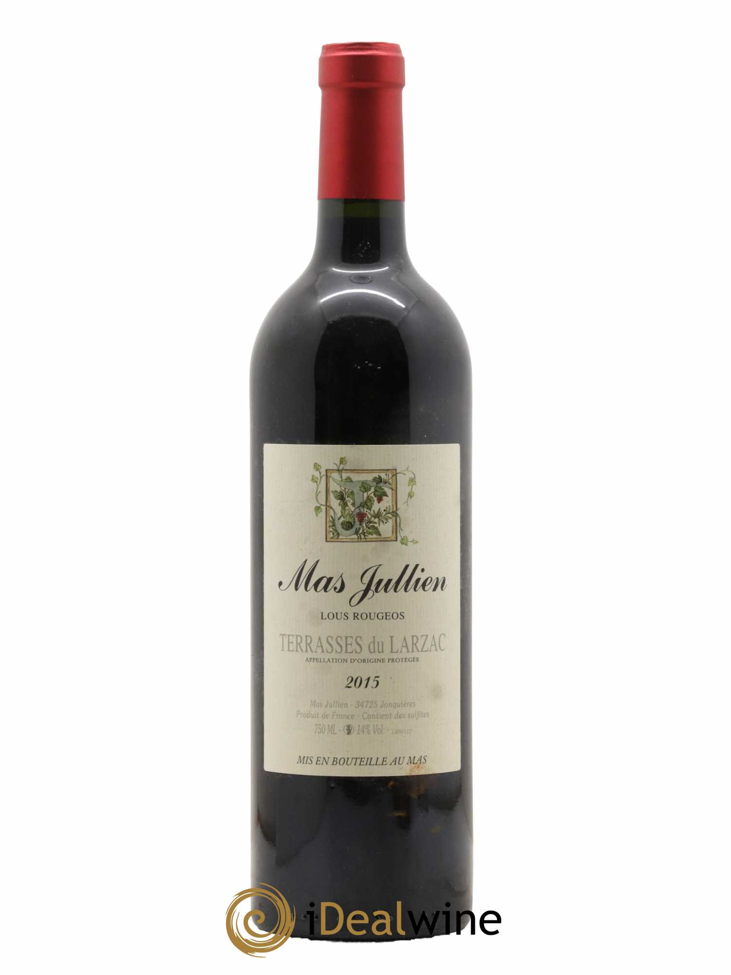 Terrasses du Larzac Mas Jullien Lous Rougeos Olivier Jullien 2015 - Lot de 1 bouteille - 0