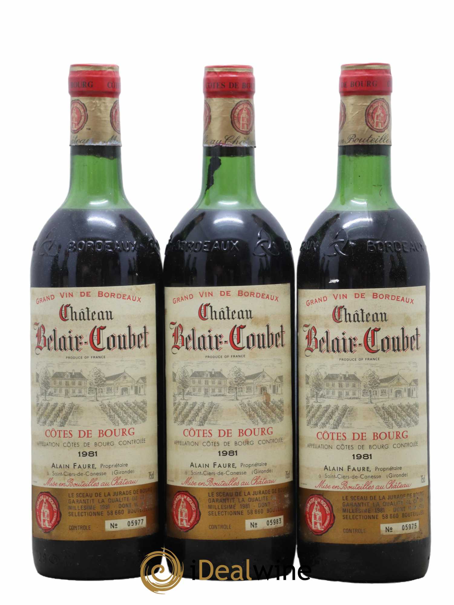 Belair-Coubet 1981 - Lot de 3 bouteilles - 0
