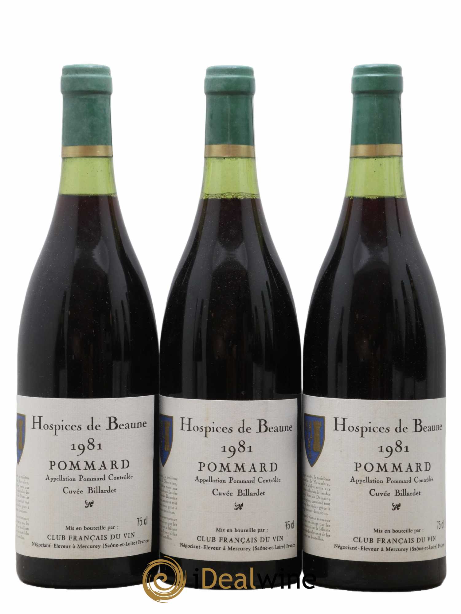 Pommard Hospices de Beaune Cuvée Billardet 1981 - Lot de 3 bouteilles - 0