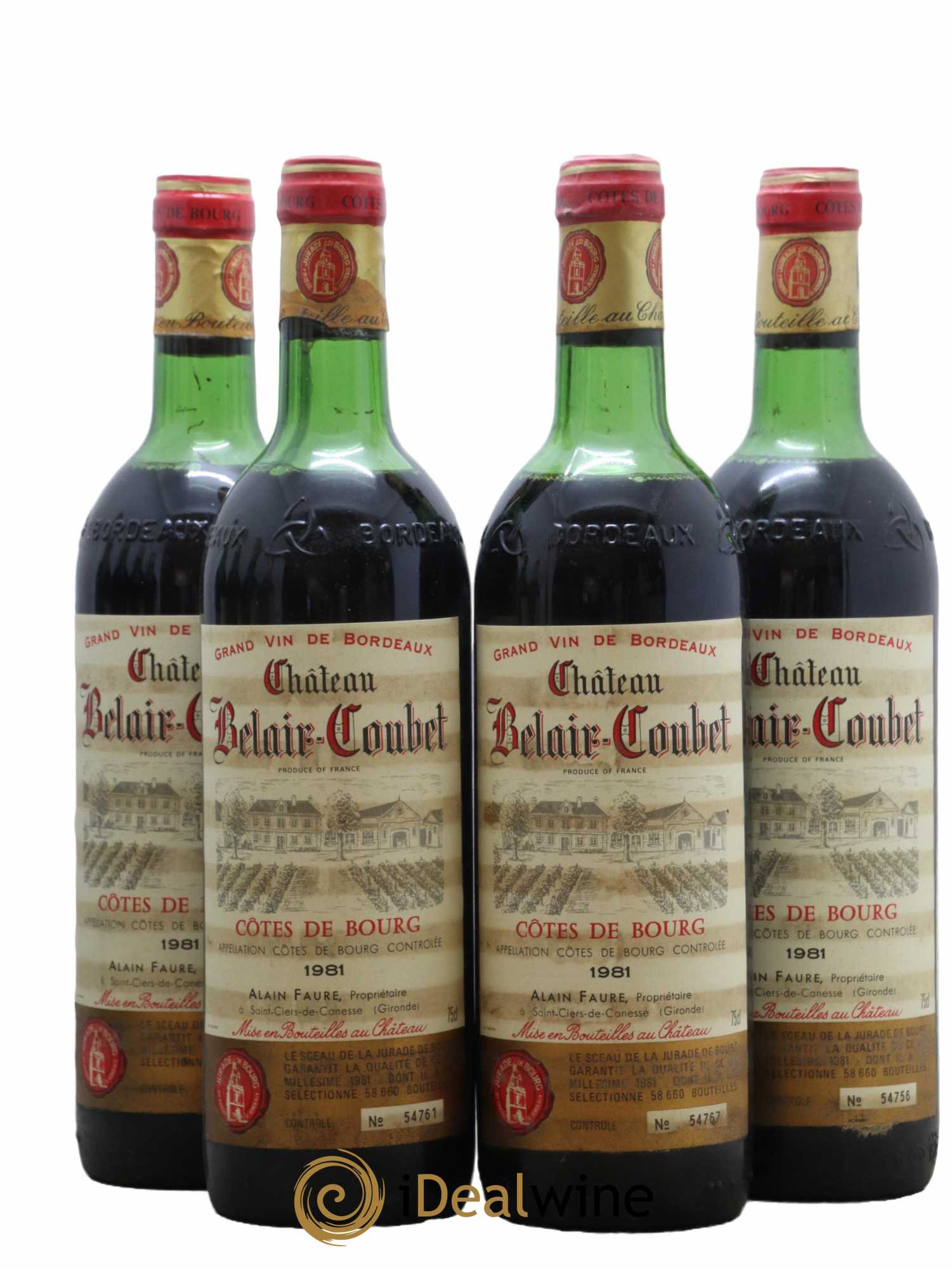 Belair-Coubet 1981 - Lot de 4 bouteilles - 0