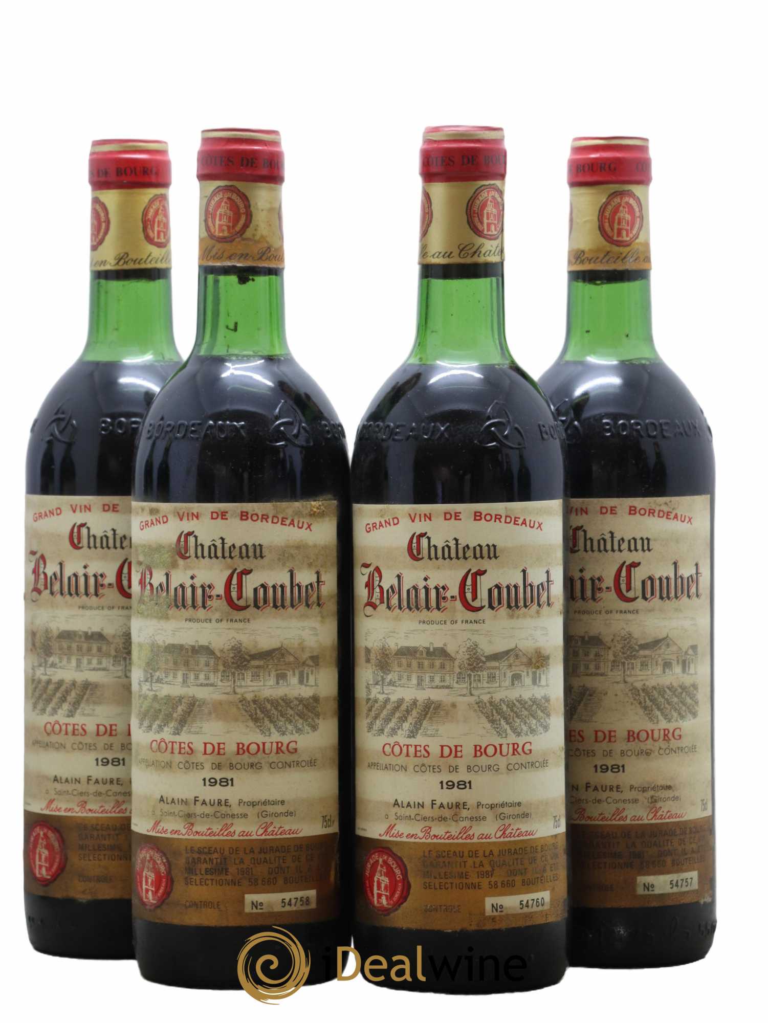 Belair-Coubet 1981 - Lot de 4 bouteilles - 0