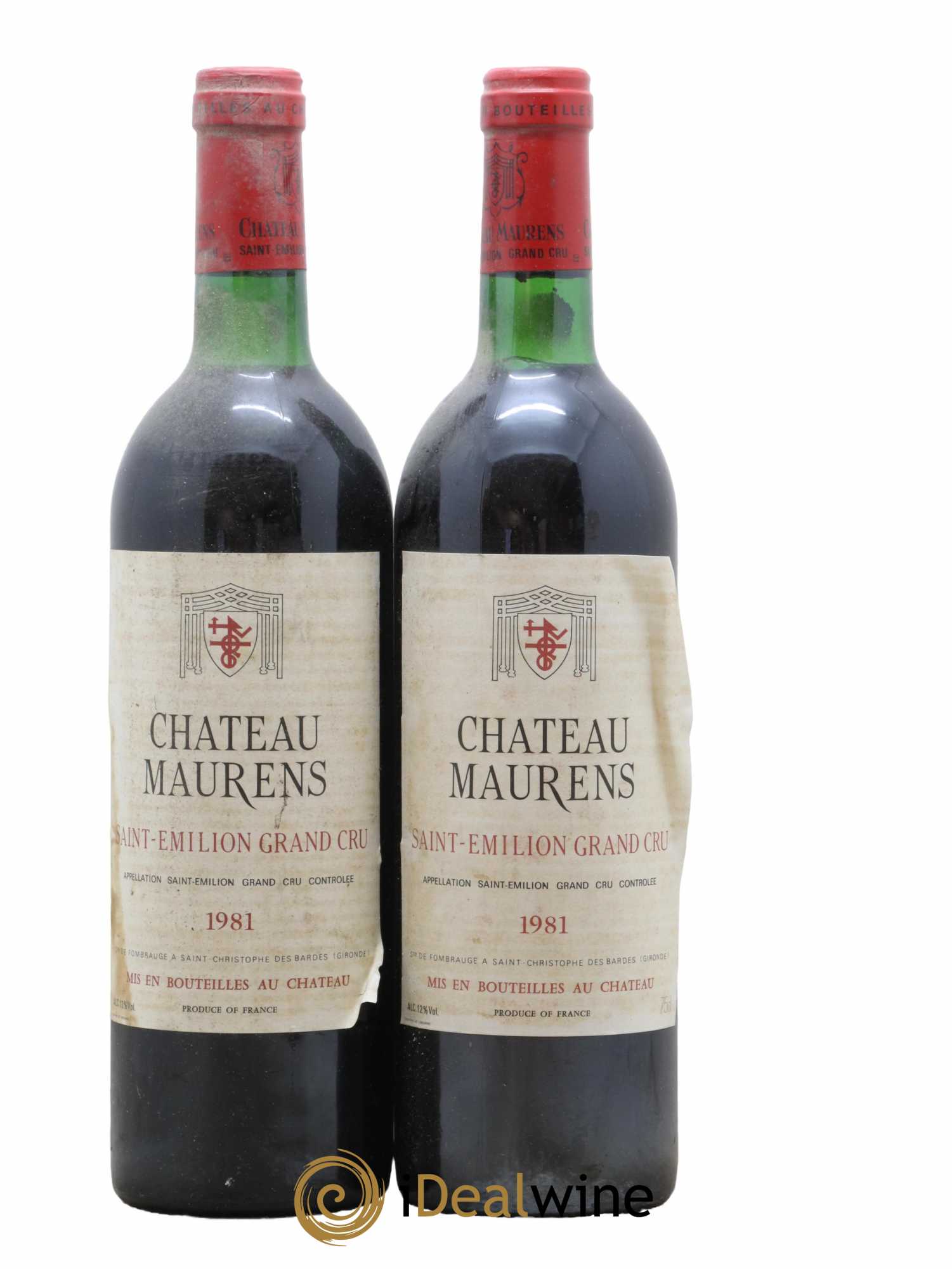 Saint-Émilion Grand Cru Château Maurens 1981 - Lot de 2 bouteilles - 0