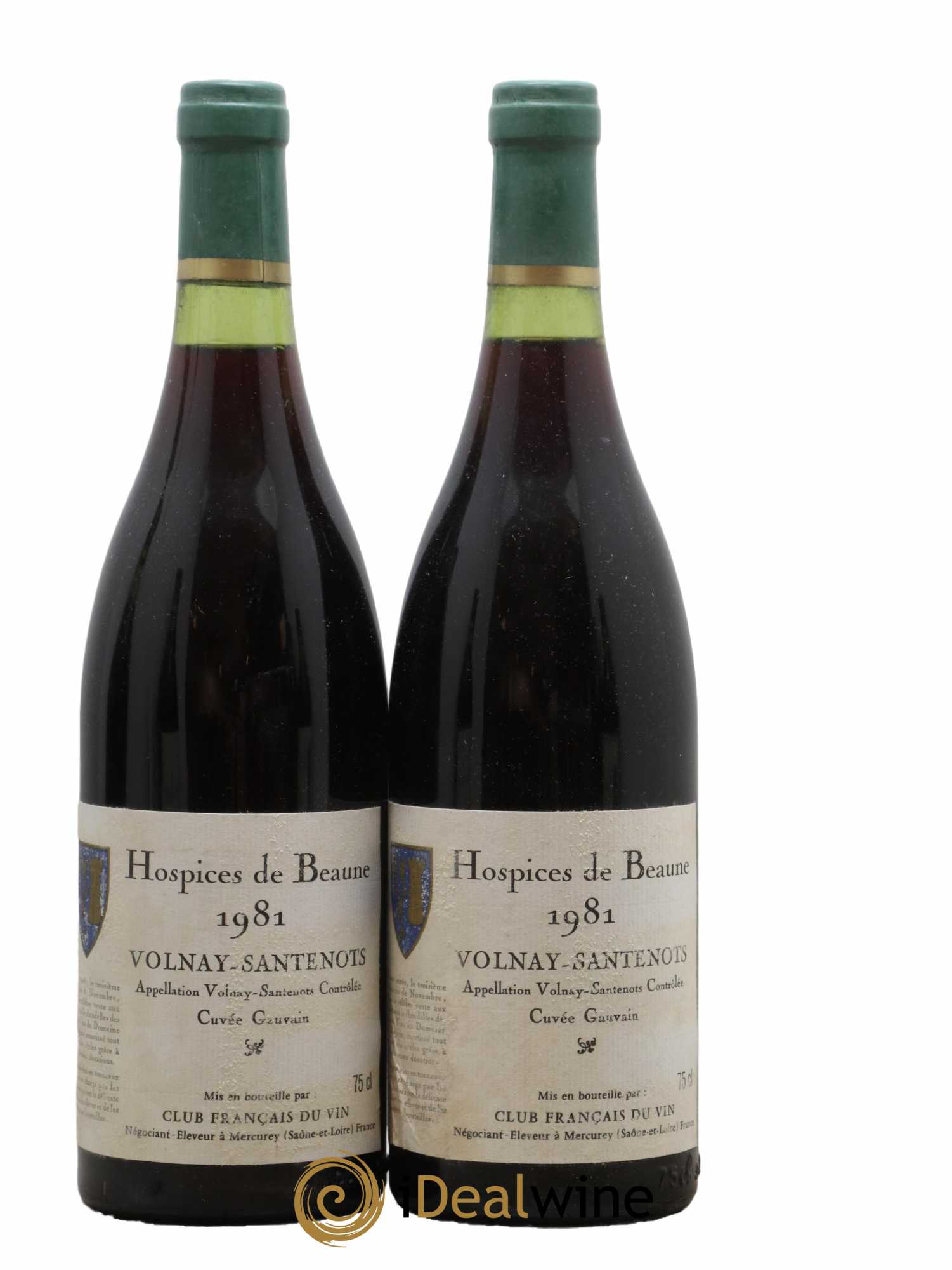 Volnay 1er Cru Santenots Cuvée Gauvain Hospices de Beaune 1981 - Lot de 2 bouteilles - 0