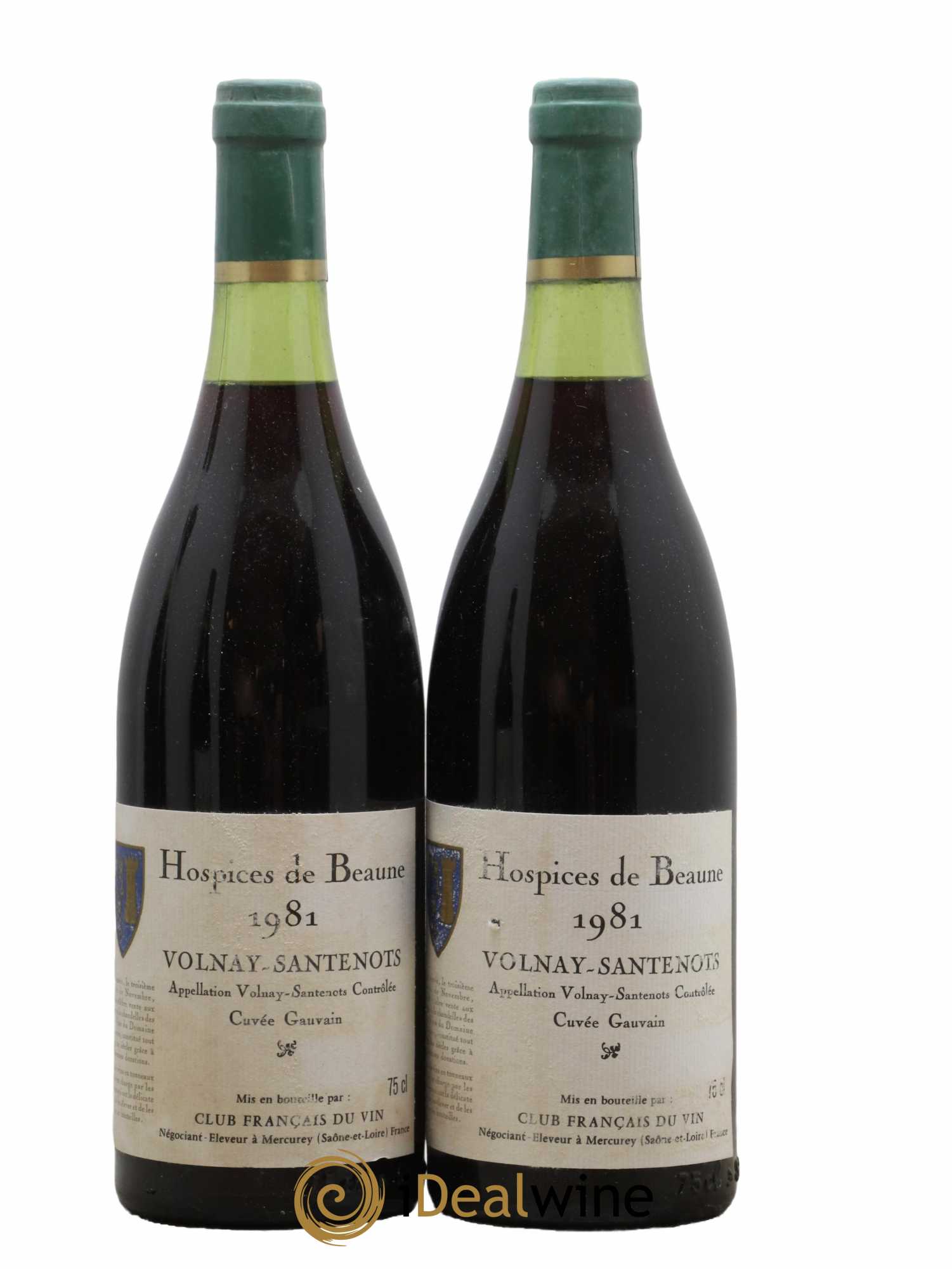 Volnay 1er Cru Santenots Cuvée Gauvain Hospices de Beaune 1981 - Lot de 2 bouteilles - 0