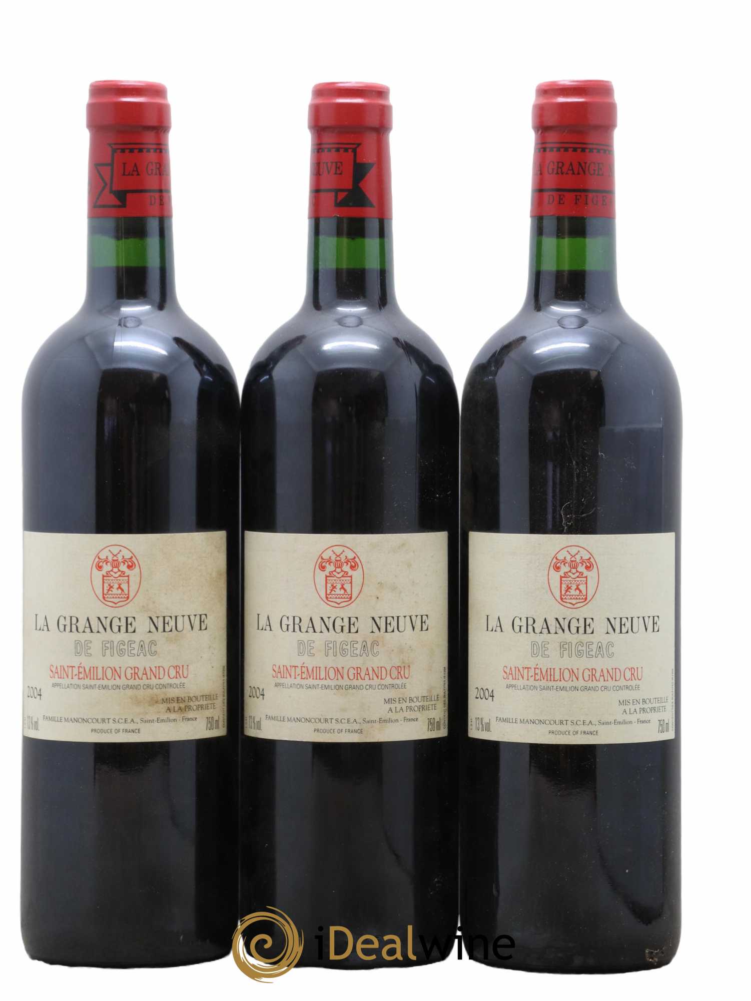 Château La Grange Neuve de Figeac 2004 - Lot of 3 bottles - 0