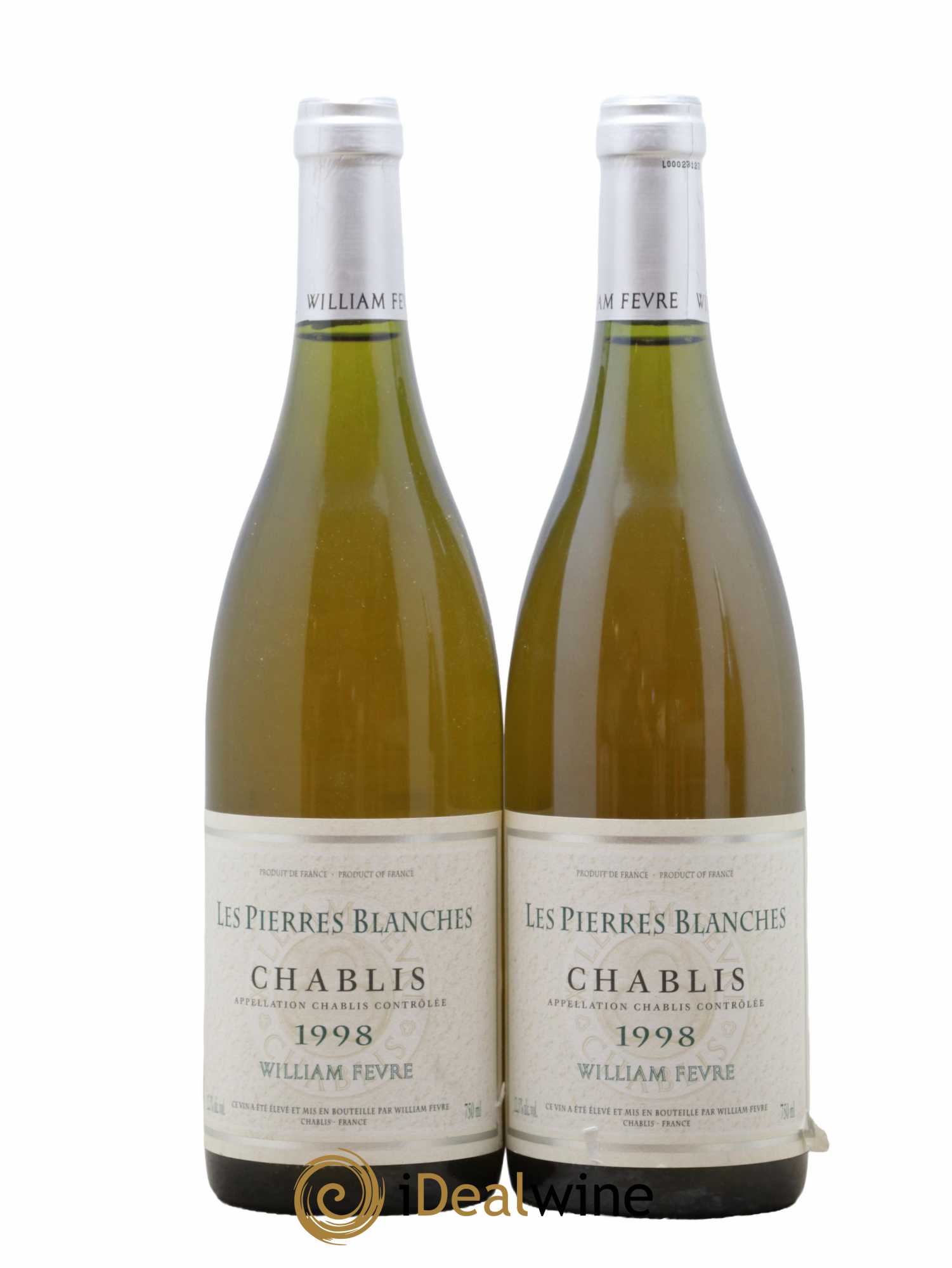 Chablis William Fèvre Les Pierres Blanches 1998 - Lot de 2 bouteilles - 0