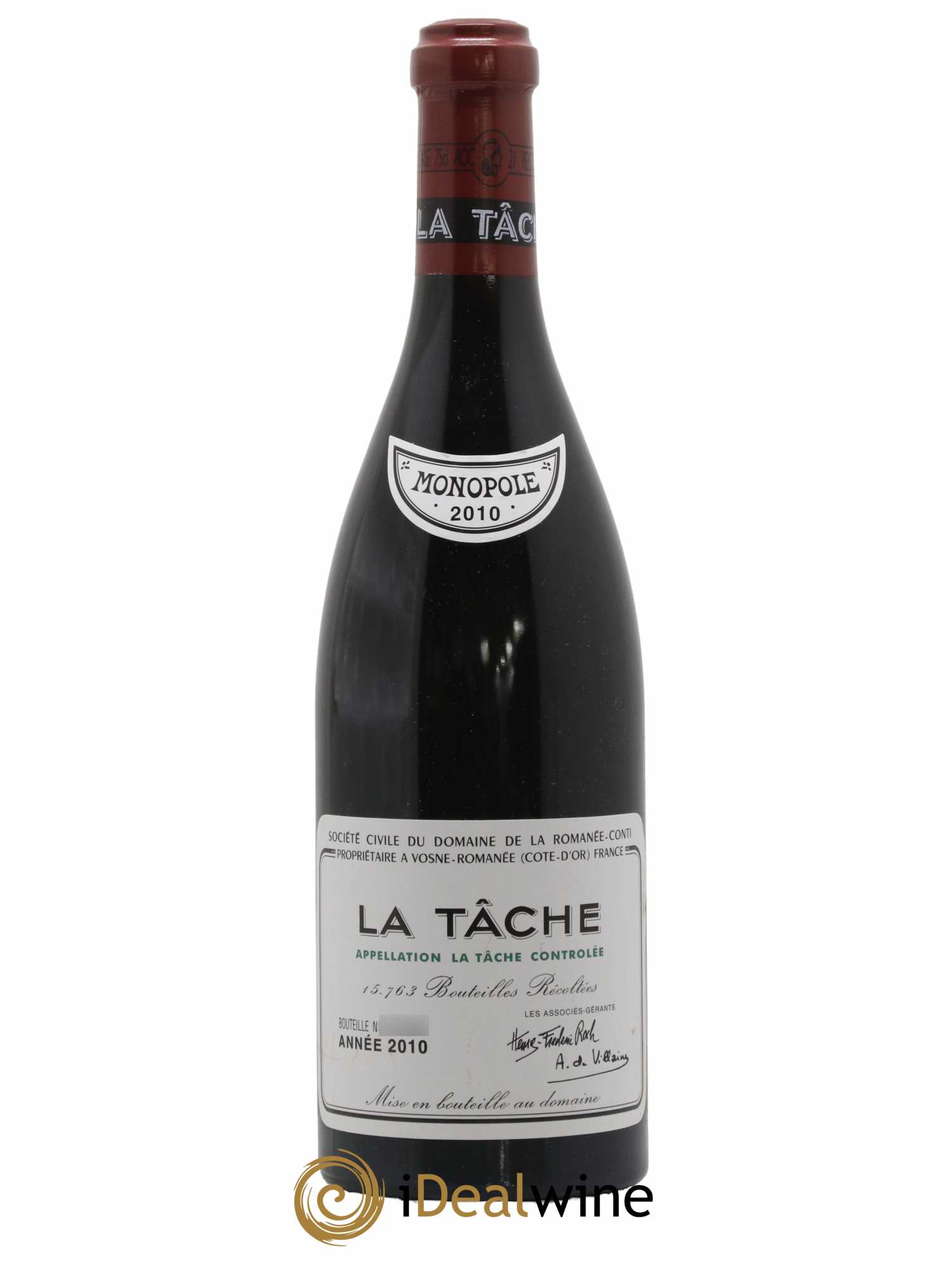 La Tâche Grand Cru Domaine de la Romanée-Conti 2010 - Lot de 1 bouteille - 0