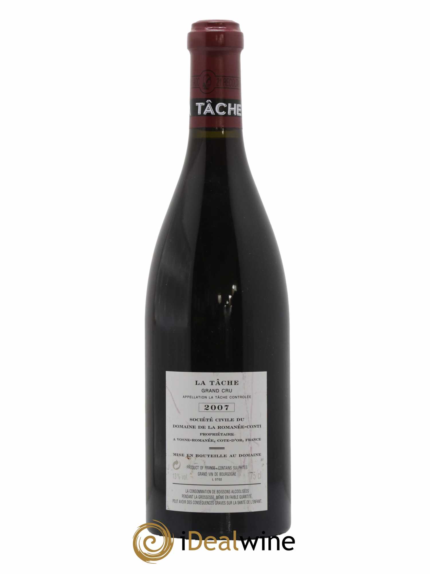 La Tâche Grand Cru Domaine de la Romanée-Conti 2007 - Lot de 1 bouteille - 1