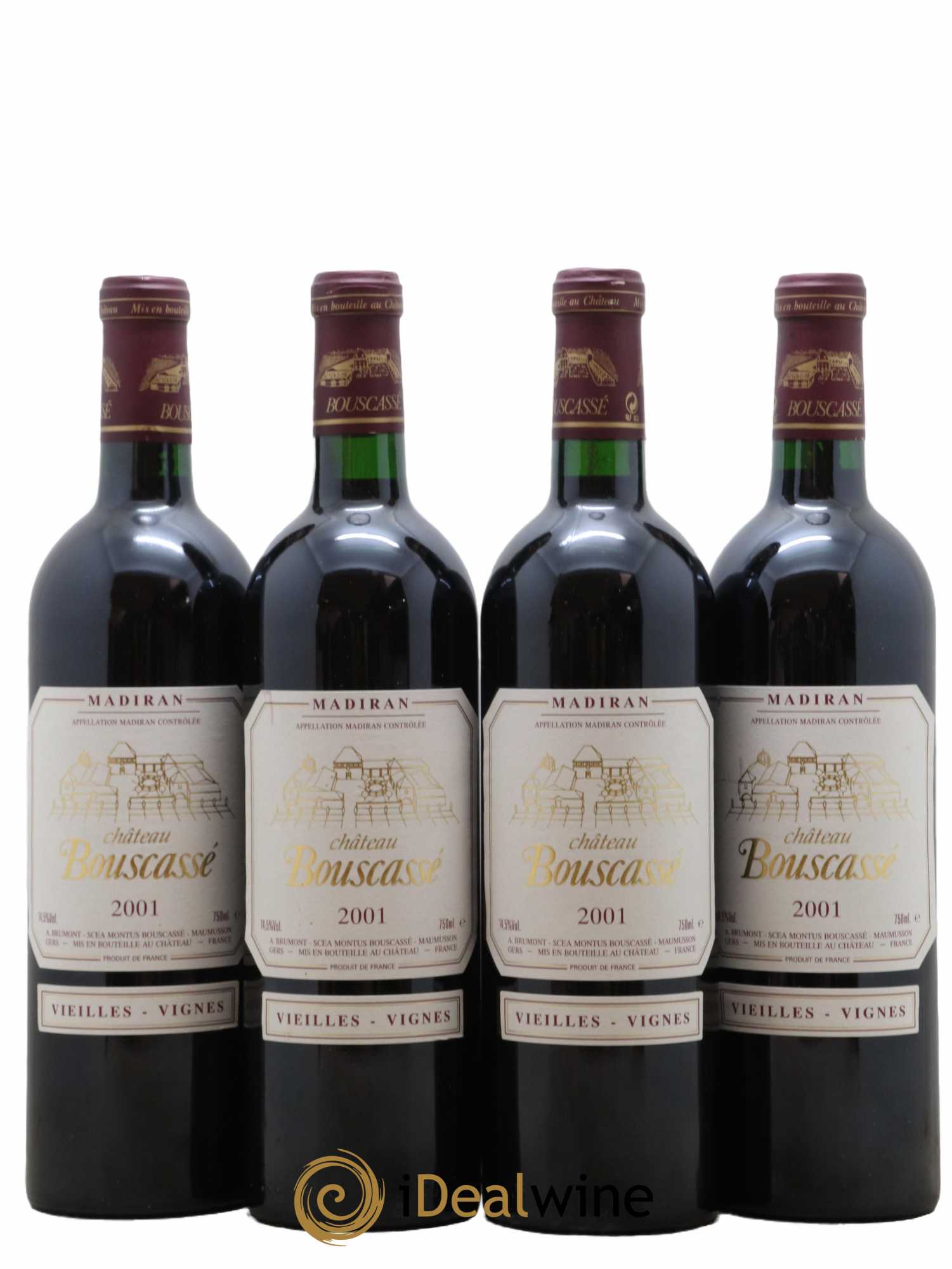 Madiran Vieilles Vignes Château Bouscassé - Alain Brumont 2001 - Posten von 4 Flaschen - 0