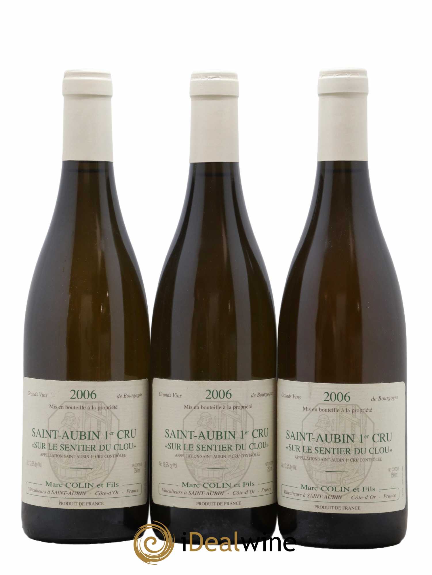 Saint-Aubin 1er Cru Le Sentier Du Clou Marc Colin & Fils 2006 - Lot de 3 bouteilles - 0