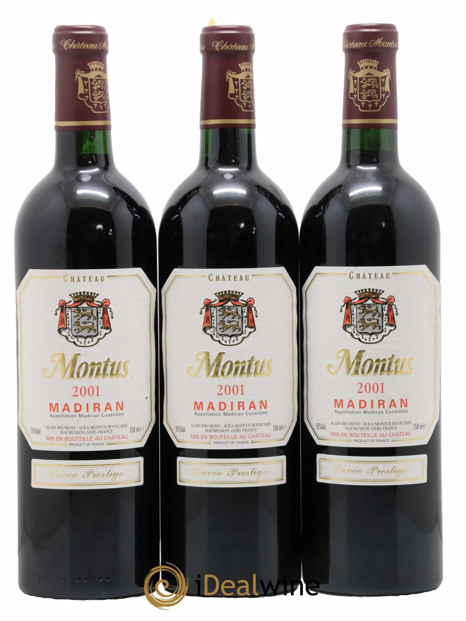 Madiran Château Montus-Prestige Alain Brumont 2001 - Lot de 3 bouteilles - 0