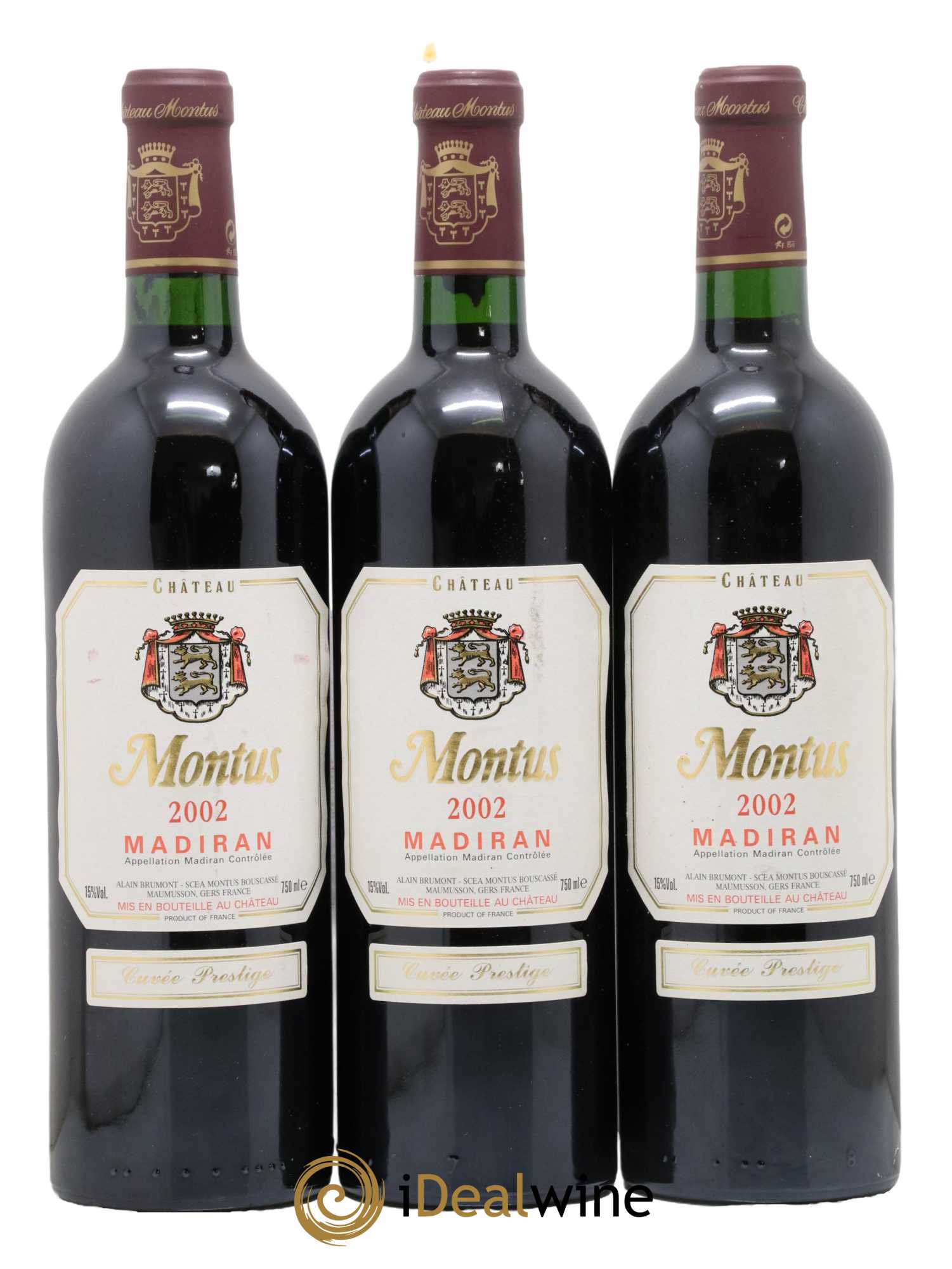 Madiran Château Montus-Prestige Alain Brumont 2002 - Lot de 3 bouteilles - 0