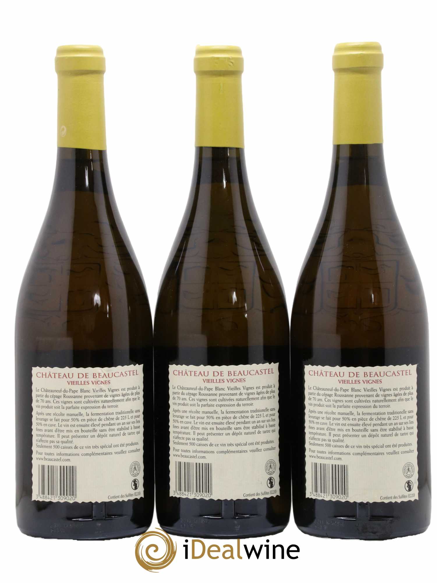 Châteauneuf-du-Pape Château de Beaucastel Vieilles vignes Roussanne Famille Perrin 2009 - Lot of 3 bottles - 1