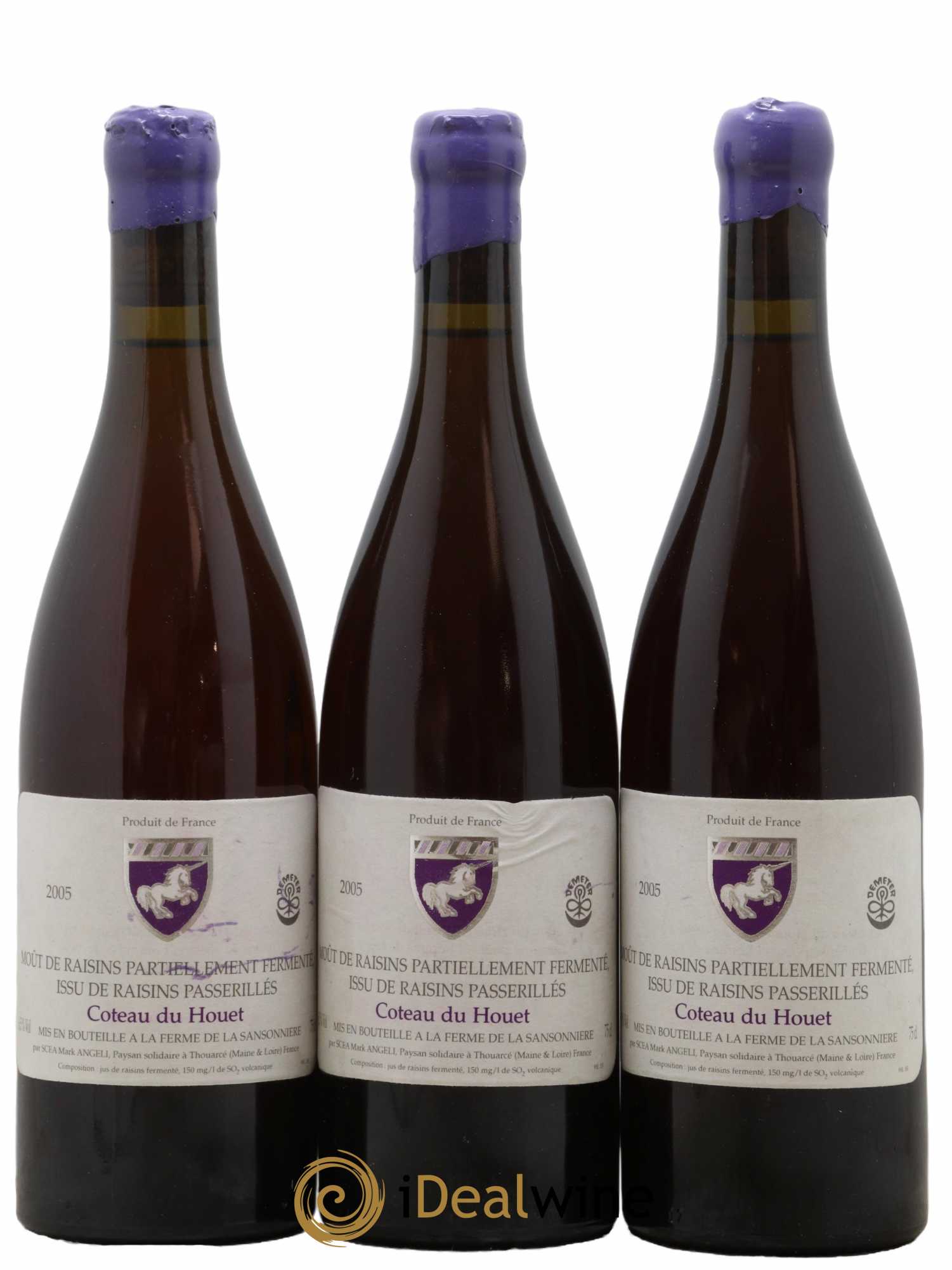 Moût de raisins partiellement fermenté issu de raisins passerillés Coteau du Houet Mark Angeli (Domaine) - Ferme de la Sansonnière 2005 - Lotto di 3 bottiglie - 0